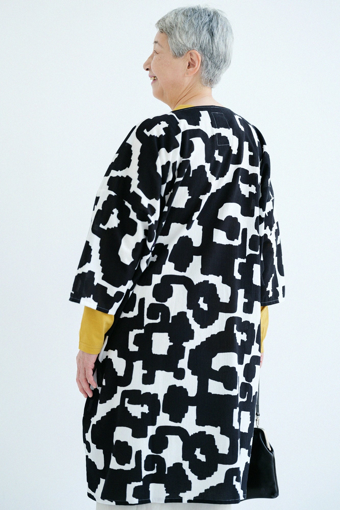 Chizimi Cotton 20/20 Naginata Rectangular Dress  ／Magnolia Arabesque Pattern