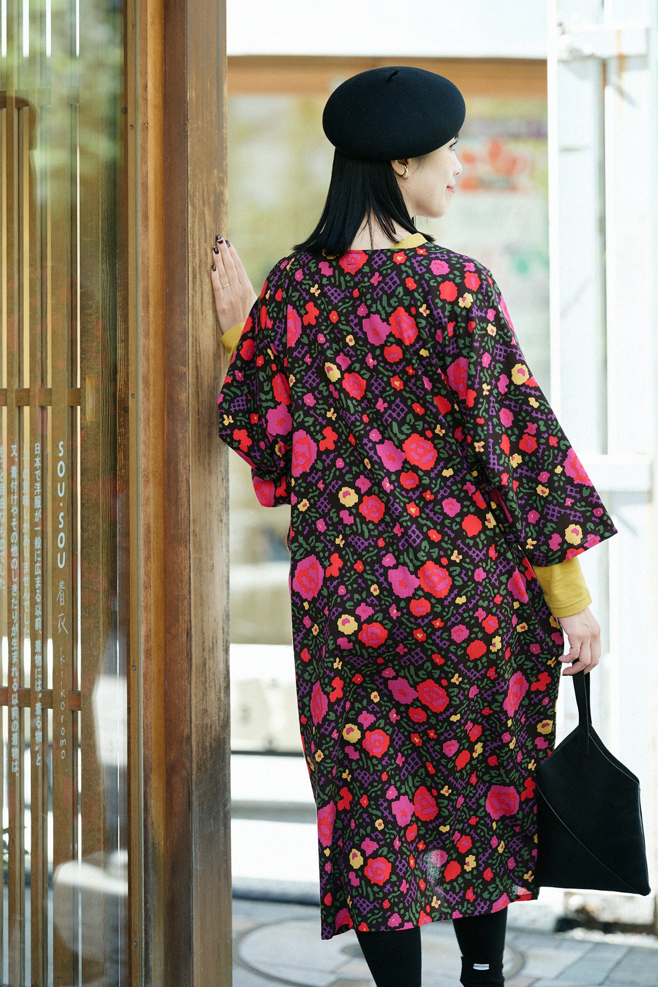 高島縮 20/20 薙刀長方形衣（なぎなたちょうほうけい）／薔薇（ばら）