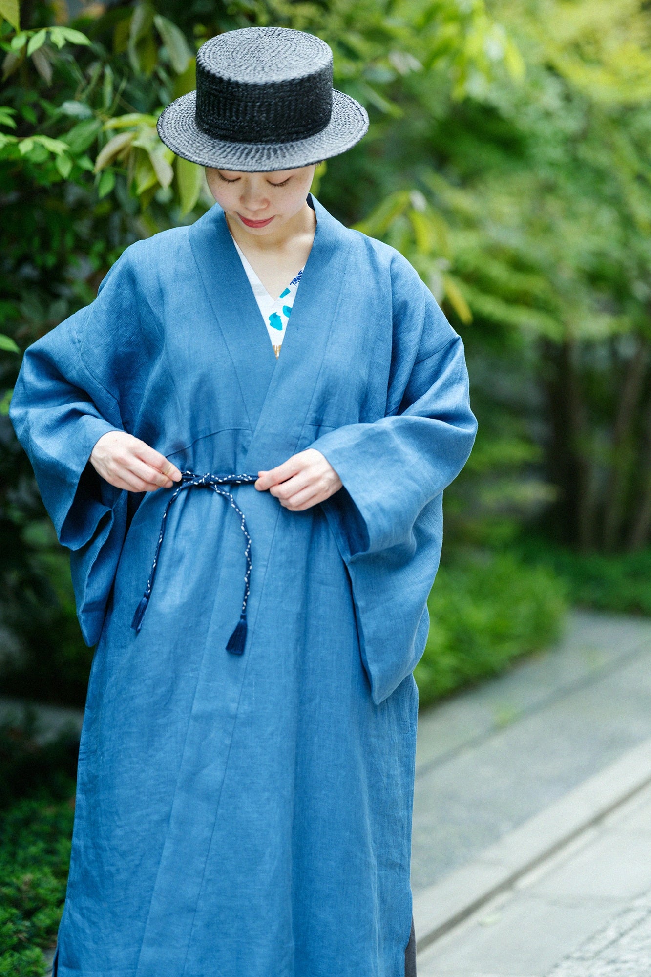 Tissage de chanvre à petite manche <br />(kosodebaori) Long (Nagatake) / Couleur de tissage au fer à repasser (noshimeiro) 
