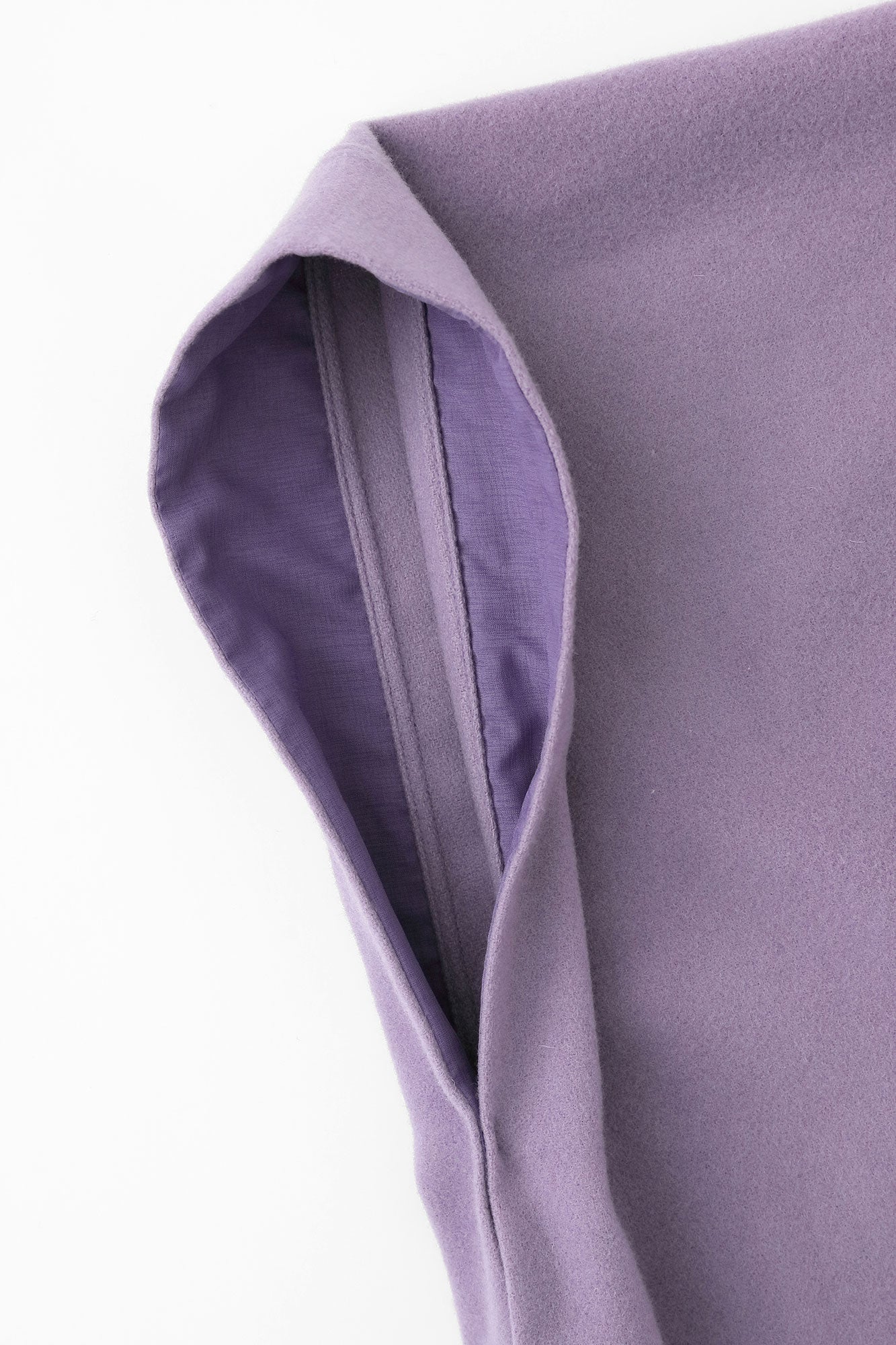 Wool Melton Kisaragi Poncho / Purple