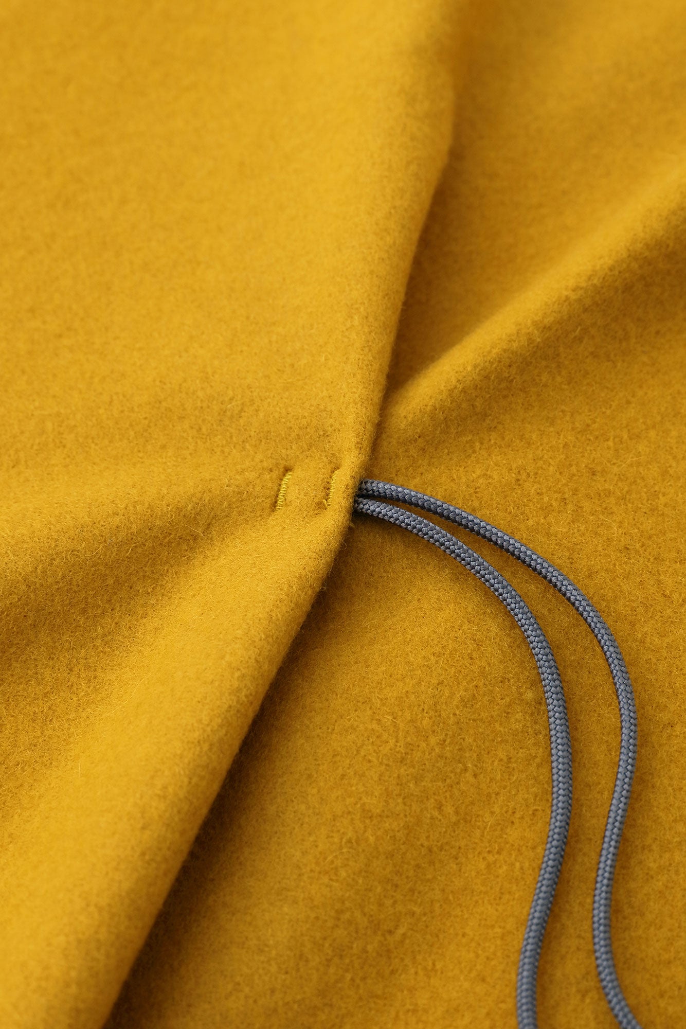 Wool Melton Kisaragi Poncho / Mustard