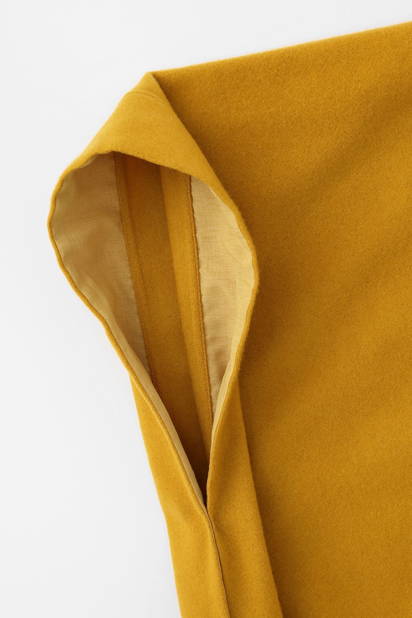 Wool Melton Kisaragi Poncho / Mustard