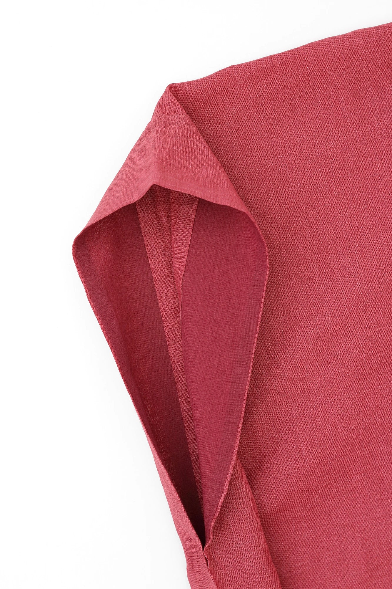 【Scheduled to ship around Mar 3】Linen Kisaragi Poncho Short／Purplish Red