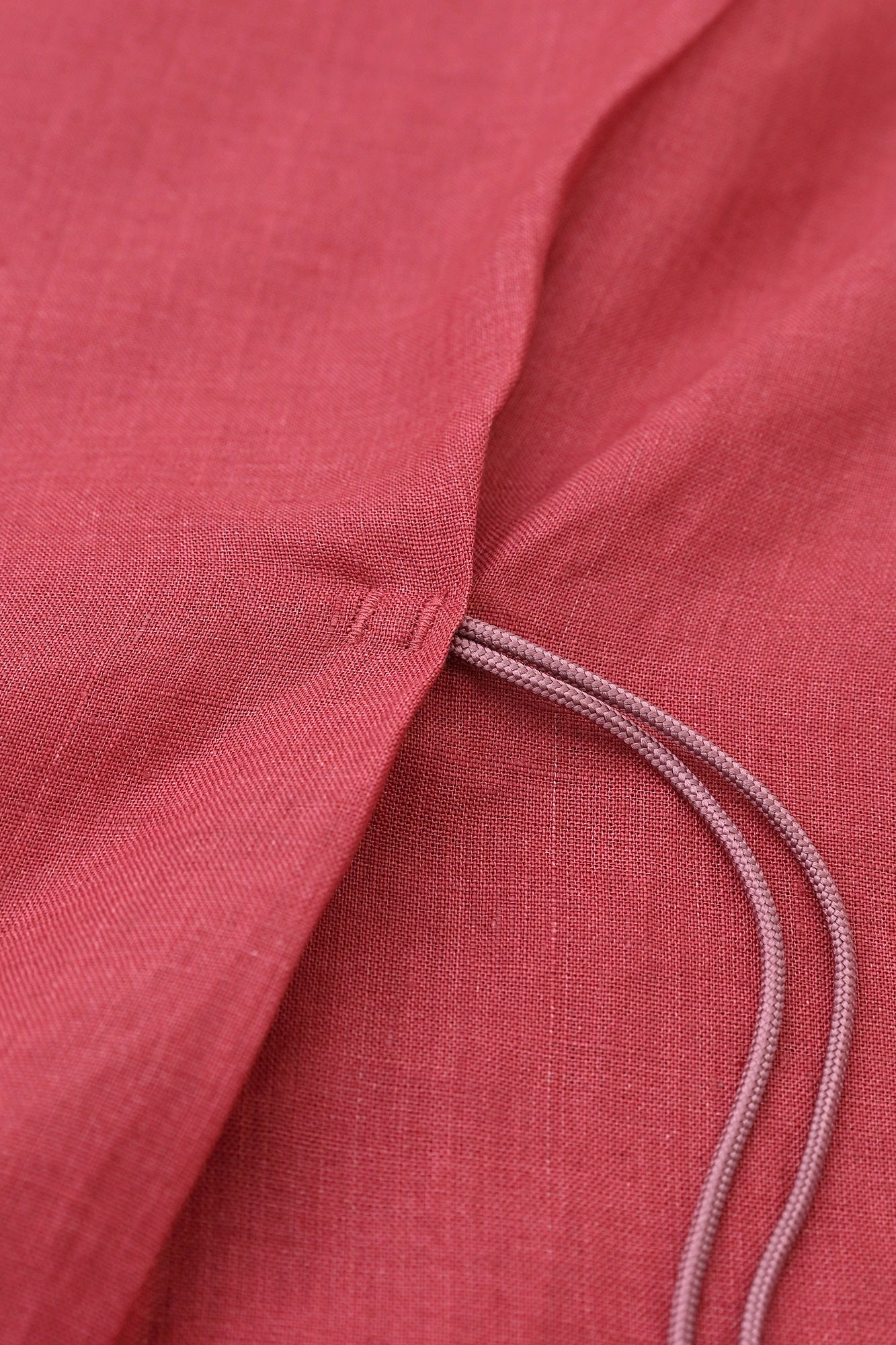 【Scheduled to ship around Mar 3】Linen Kisaragi Poncho Short／Purplish Red