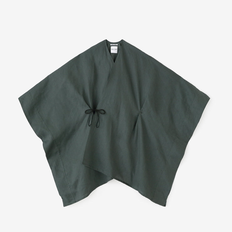 Linen Kisaragi Poncho／Greyish Green