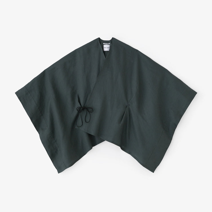 Linen Kisaragi Poncho Short／Greyish Green