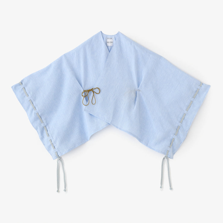 Linen Kisaragi Poncho Gather Sleeves / Pastel Blue