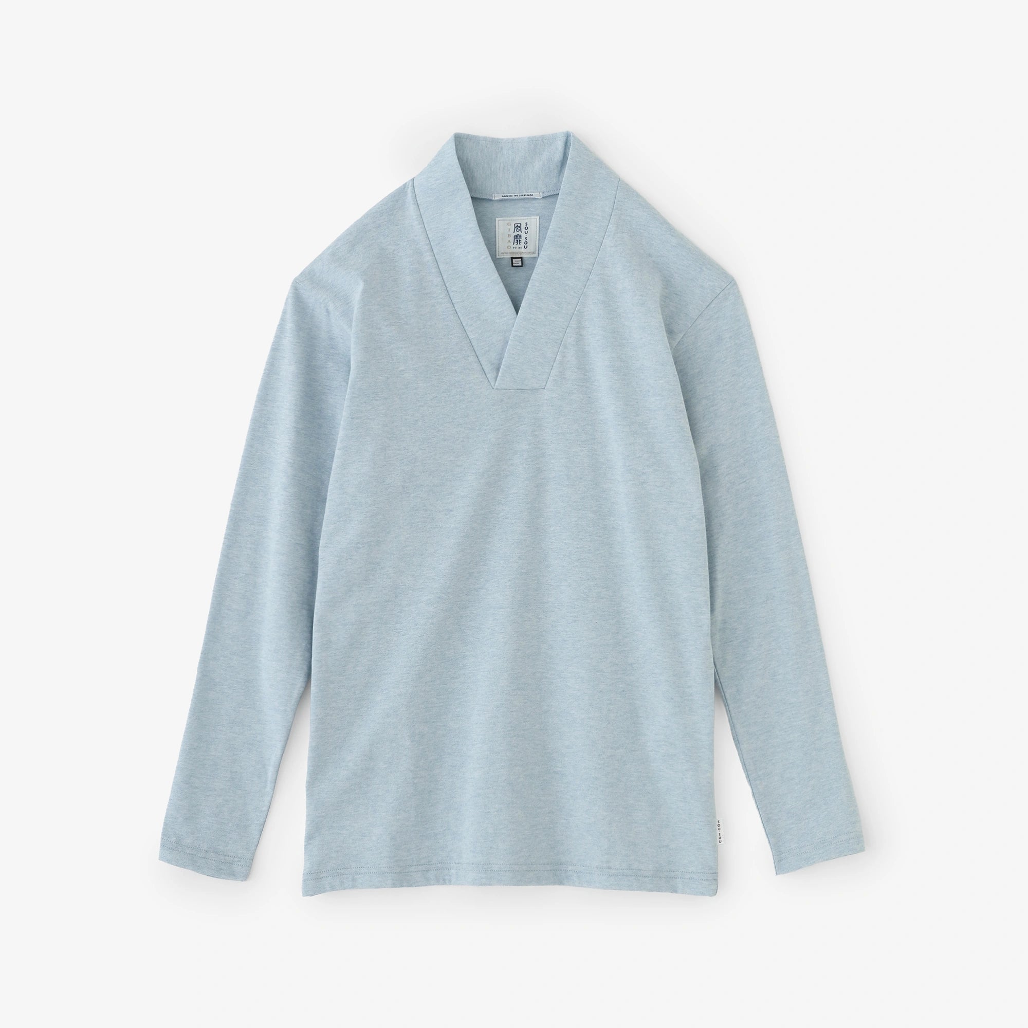 【9/22左右發貨】伊茲米爾棉 狹風靡 和服領上衣 拔衣紋／淡水藍 