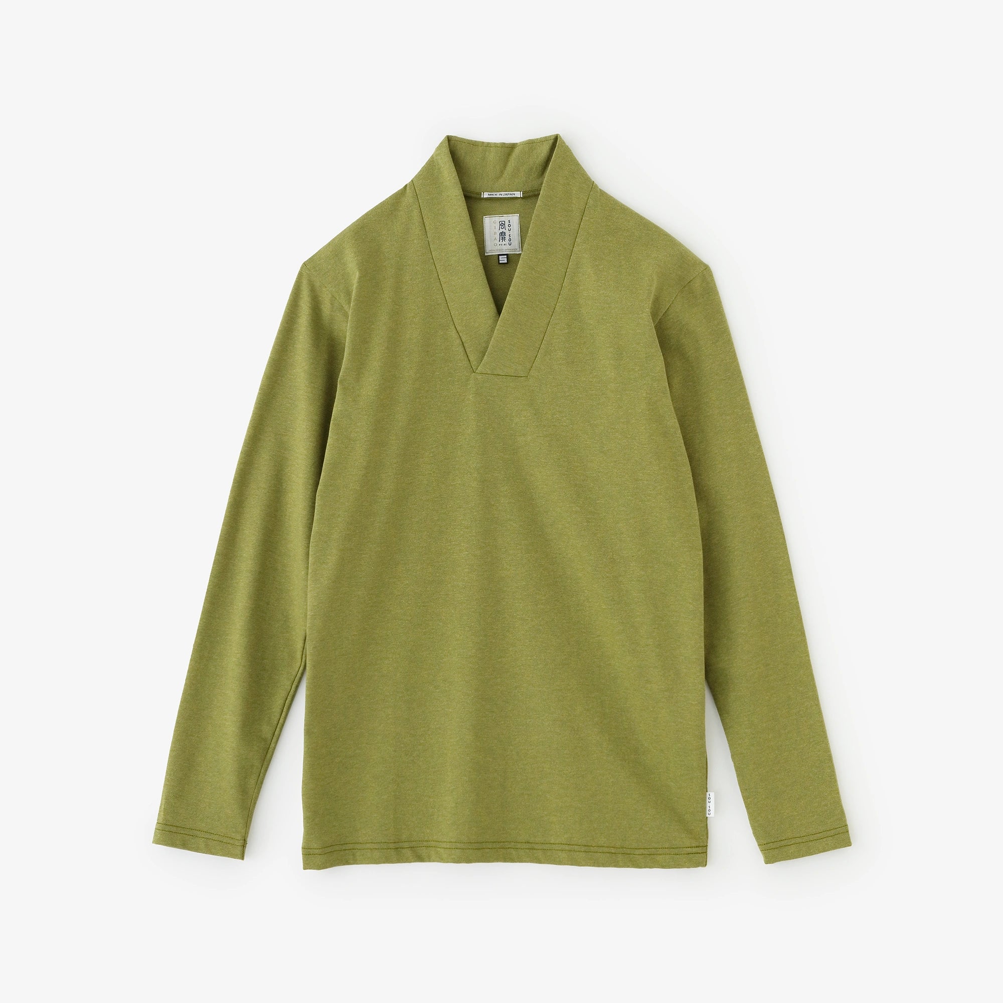 【9/22左右發貨】伊茲米爾棉 狹風靡 和服領上衣 拔衣紋／灰綠色