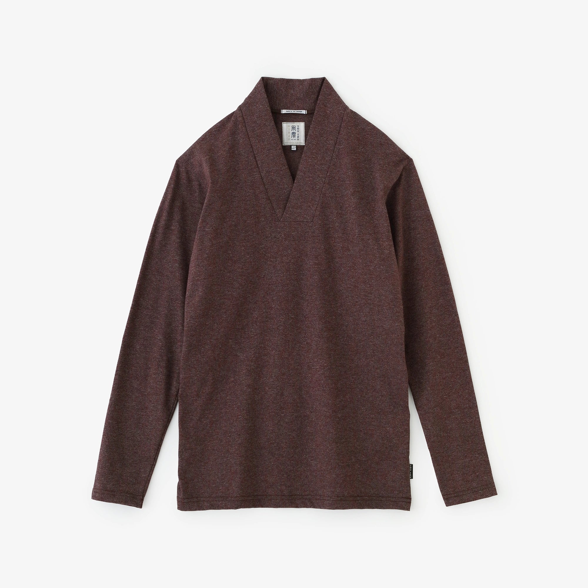 【9/22左右發貨】伊茲米爾棉 狹風靡 和服領上衣 拔衣紋／茶褐色
