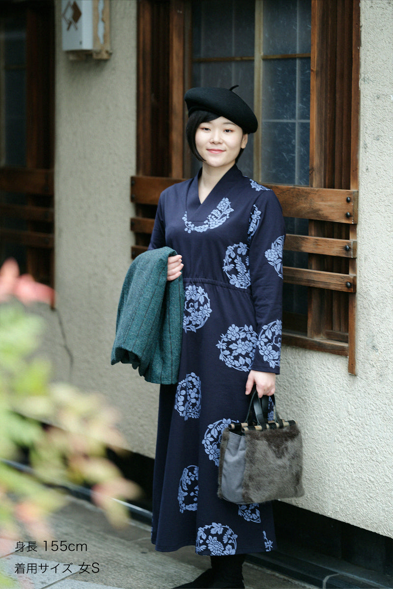 狭風靡 和服領長版洋裝