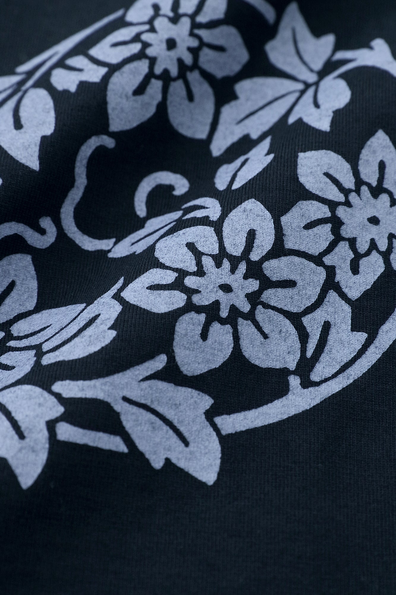 60-count Double Yarn Jersey Knit Seba Fubi Kimono Collar Long Dress / Harumaru Pattern Scattered and Blank Dark Blue