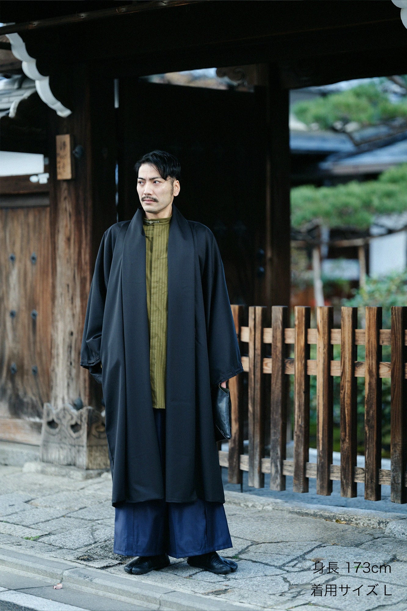 42雙線梳毛宮中袖外套單層/黑色