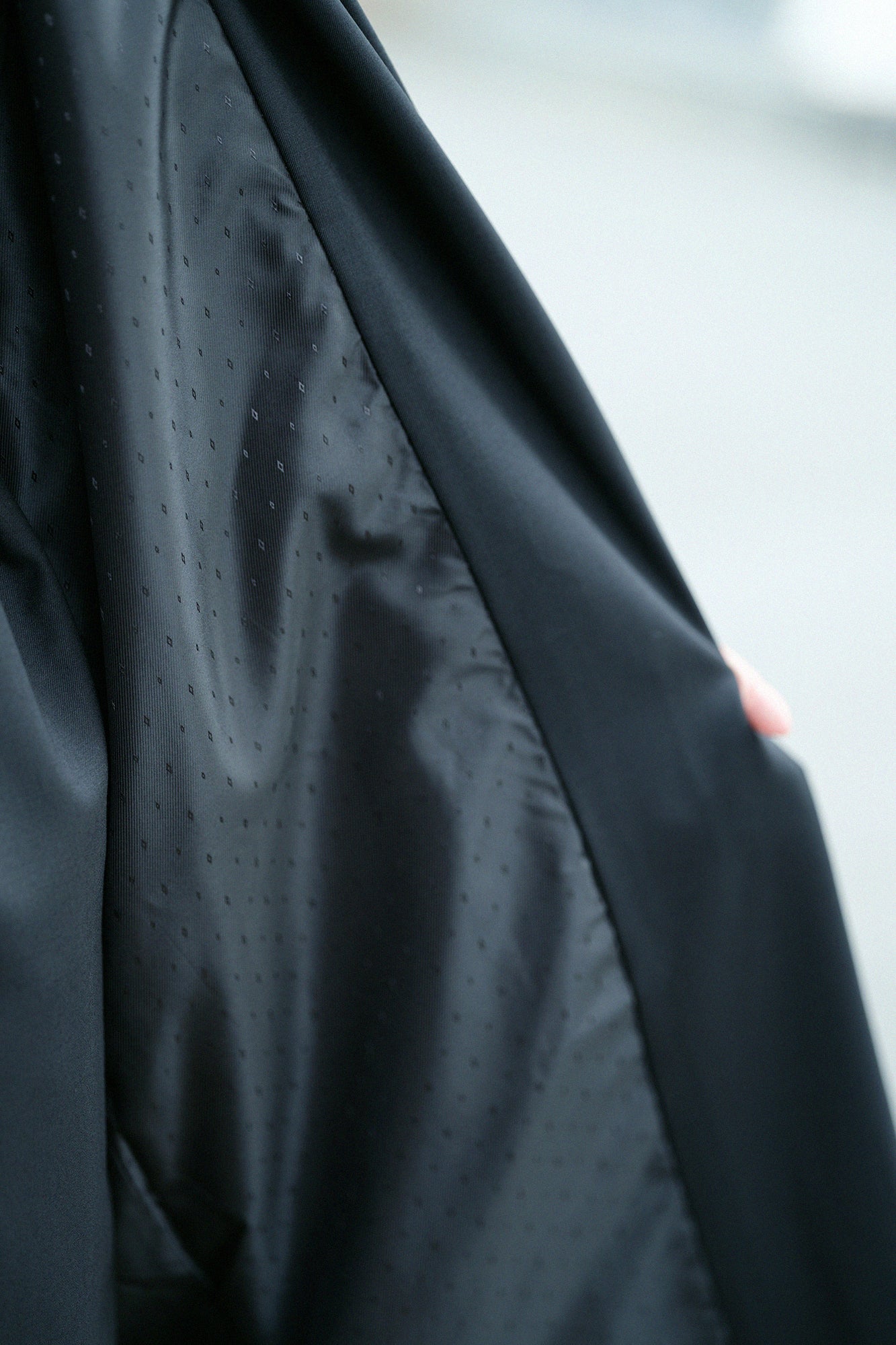 42雙線梳毛宮中袖外套單層/黑色