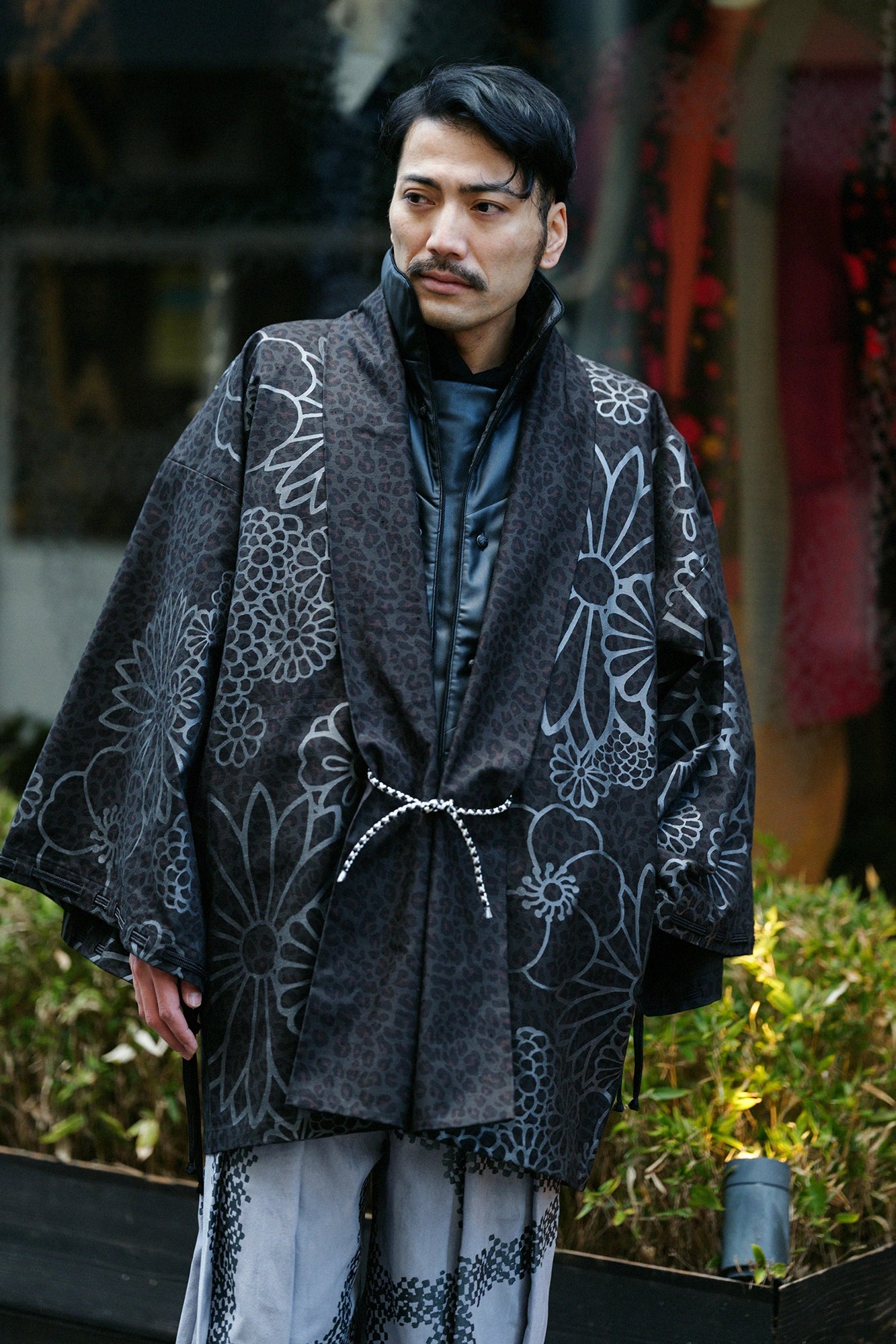 豹紋 宮中袖短外套 單層／金襴緞子