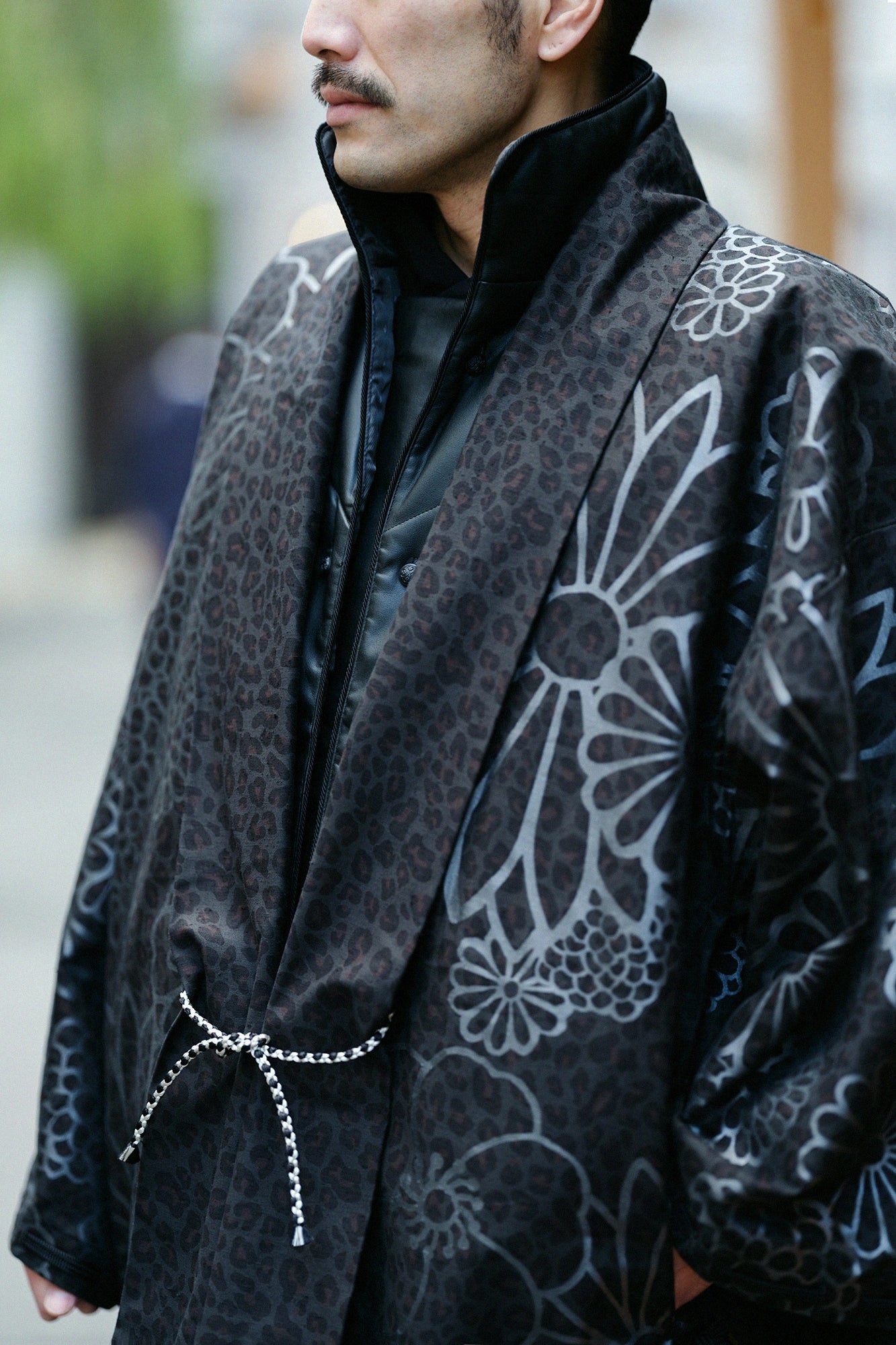 豹紋 宮中袖短外套 單層／金襴緞子