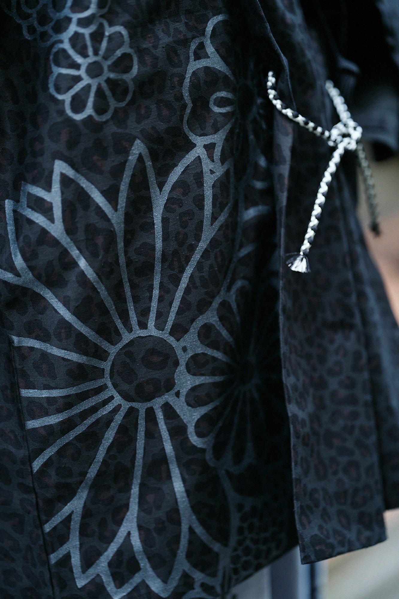 豹紋 宮中袖短外套 單層／金襴緞子