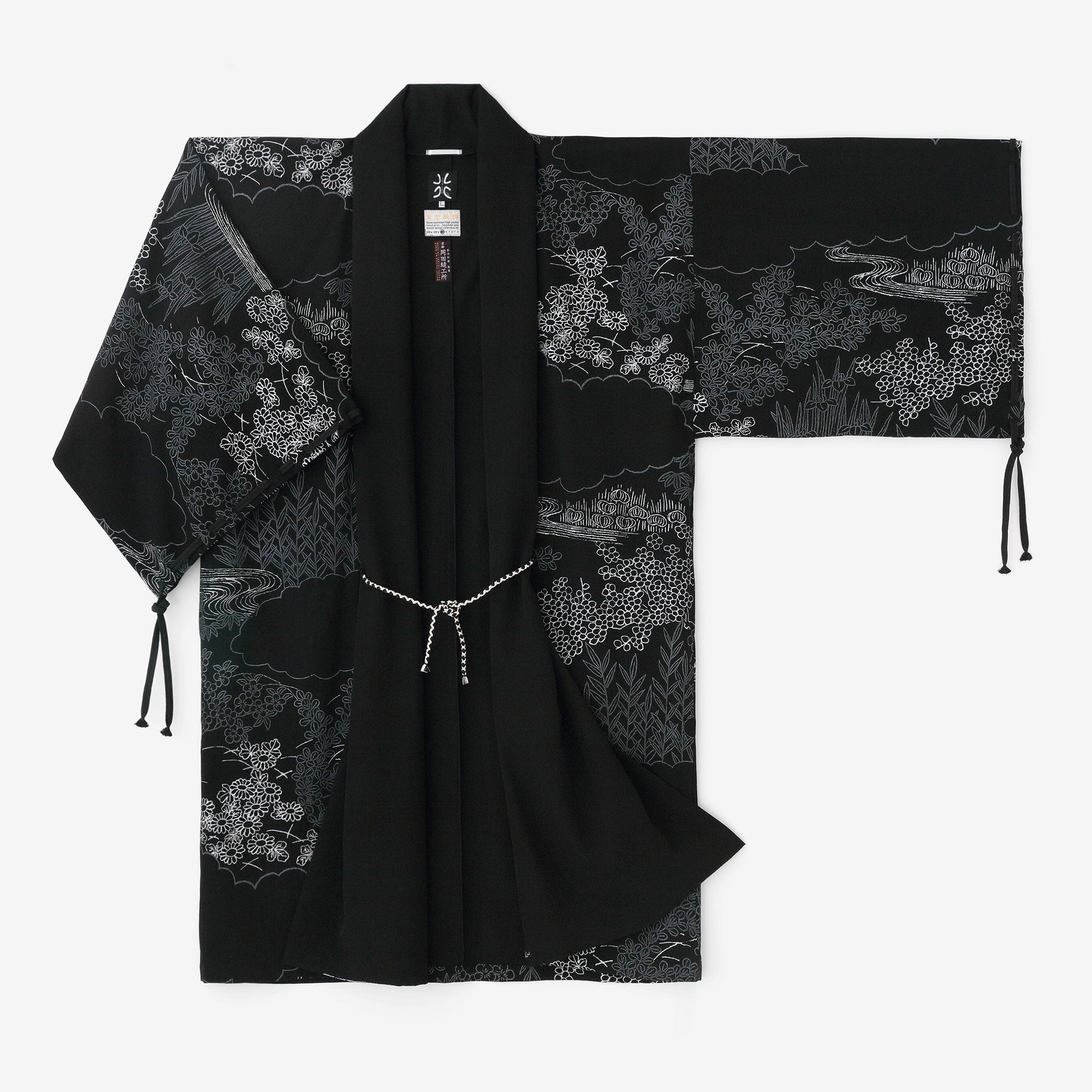 撥水織（はっすいおり） 円領外套（えんりょうがいとう）／黒紺（くろ