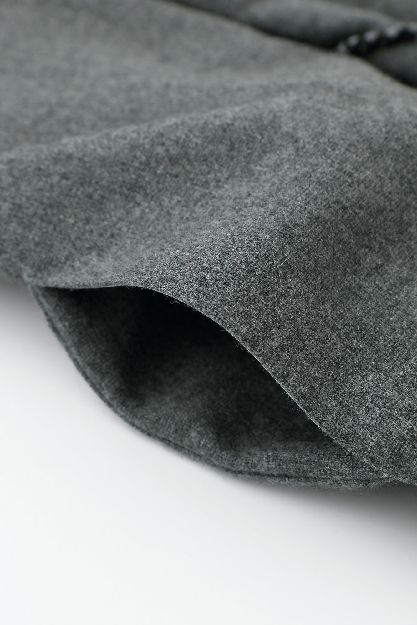 Bishu Tweed Rectangular Sleeve Coat Mid-length Single Layer / Grey