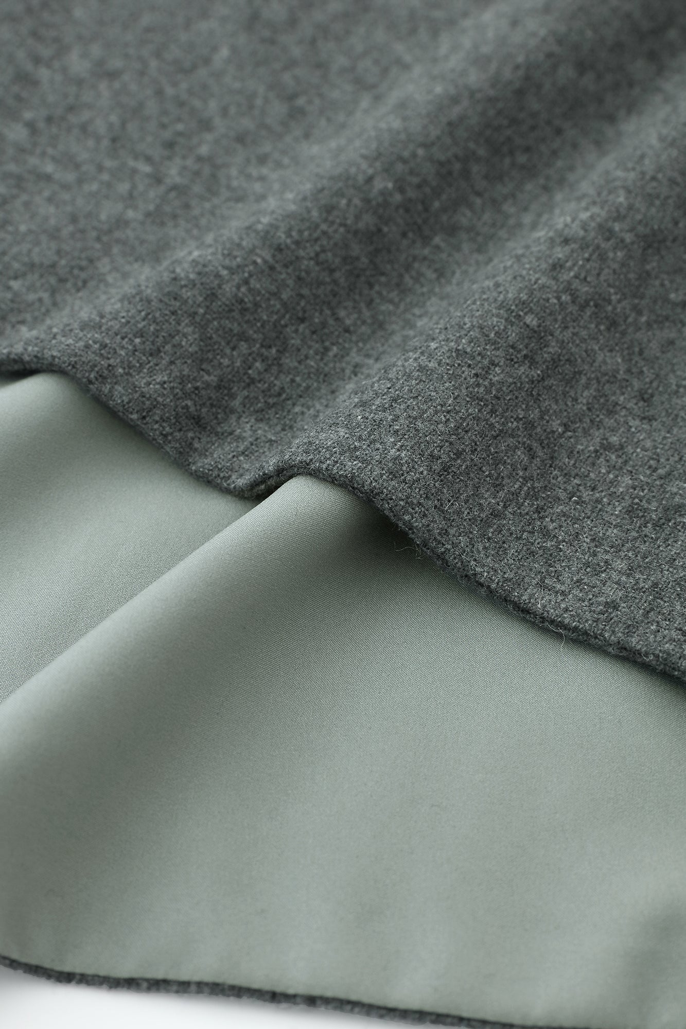 Bishu Tweed Rectangular Sleeve Coat Mid-length Single Layer / Grey