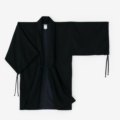 Bishu Tweed Rectangular Sleeve Coat Mid-length Single Layer / Dark Navy