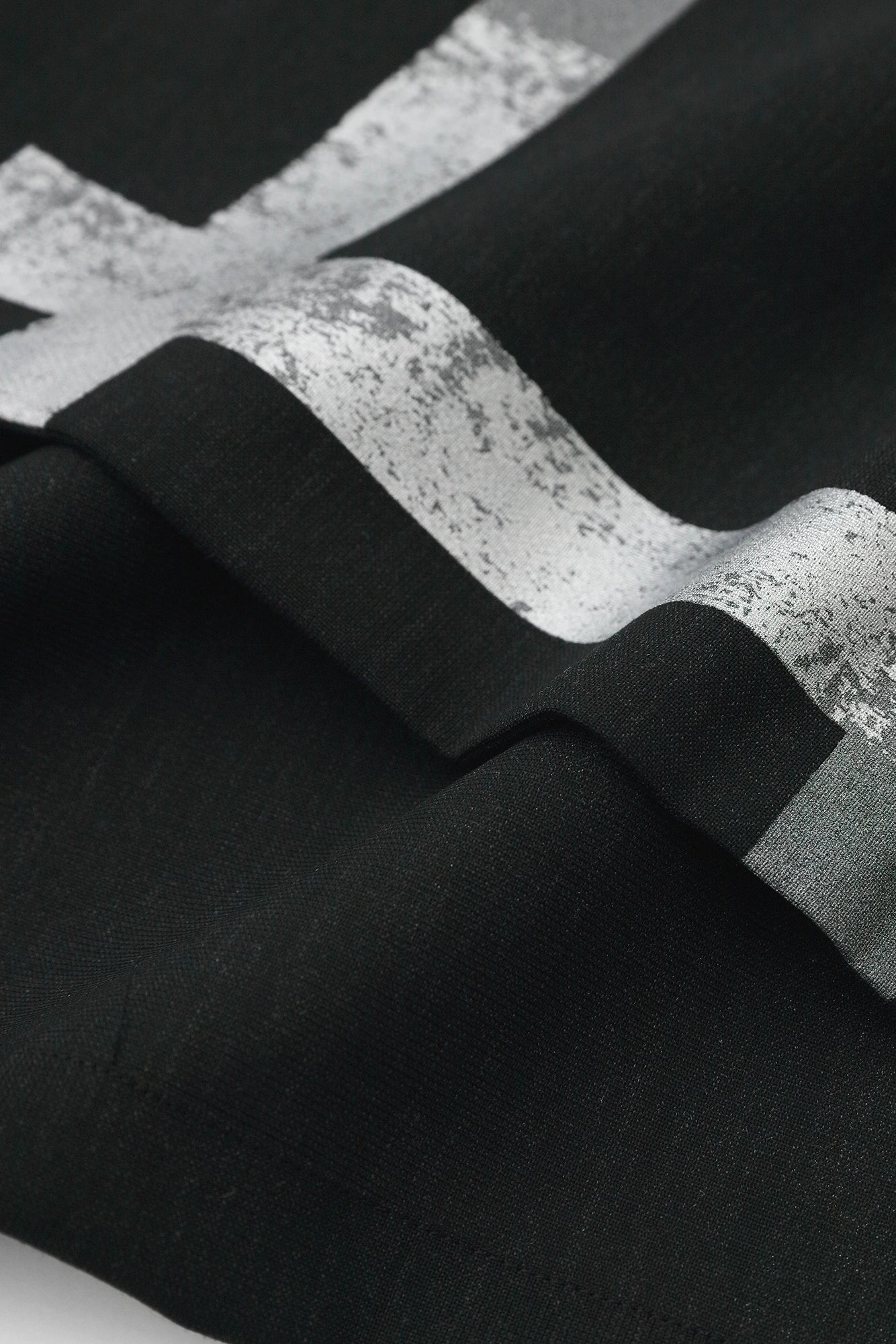 Combed Yarn Rectangular Sleeve Coat Mid-length Single Layer / Fence Double Sabi Ink Black