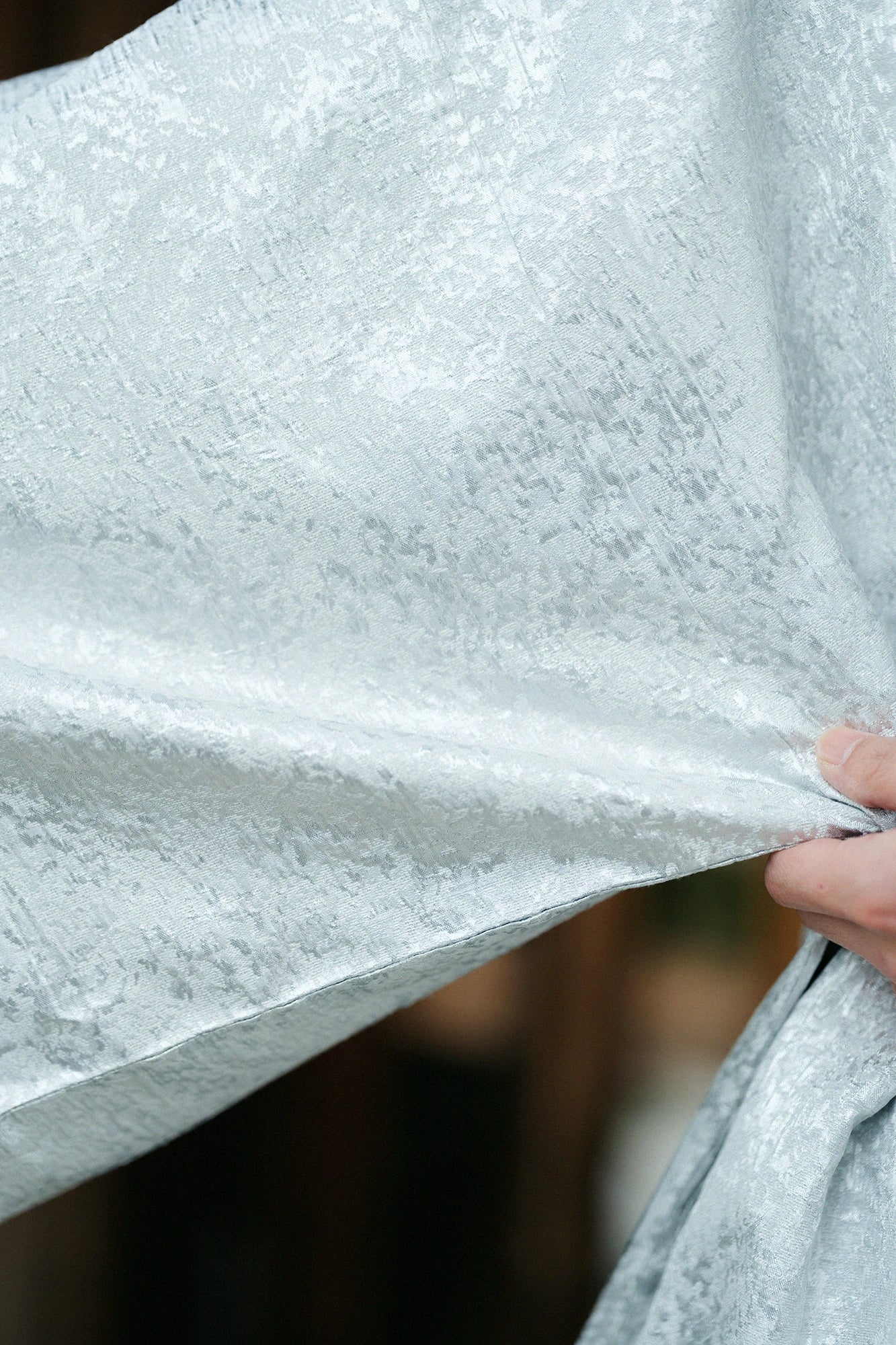 Jacquard, manches impériales, robe courte, doublure/blanc argenté