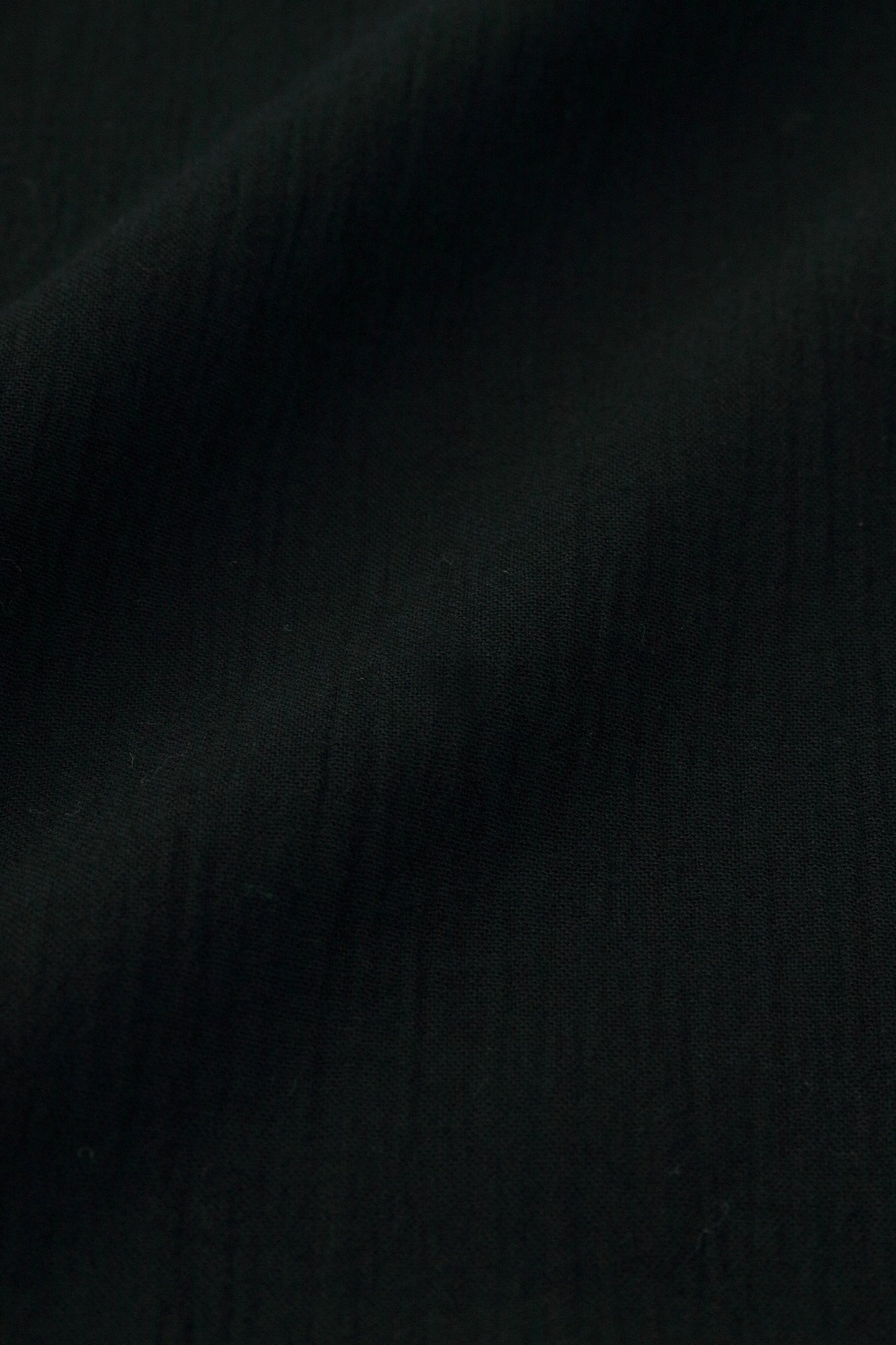 Chizimi Cotton 20/20 Tight-sleeved Kimono Shirt / Black