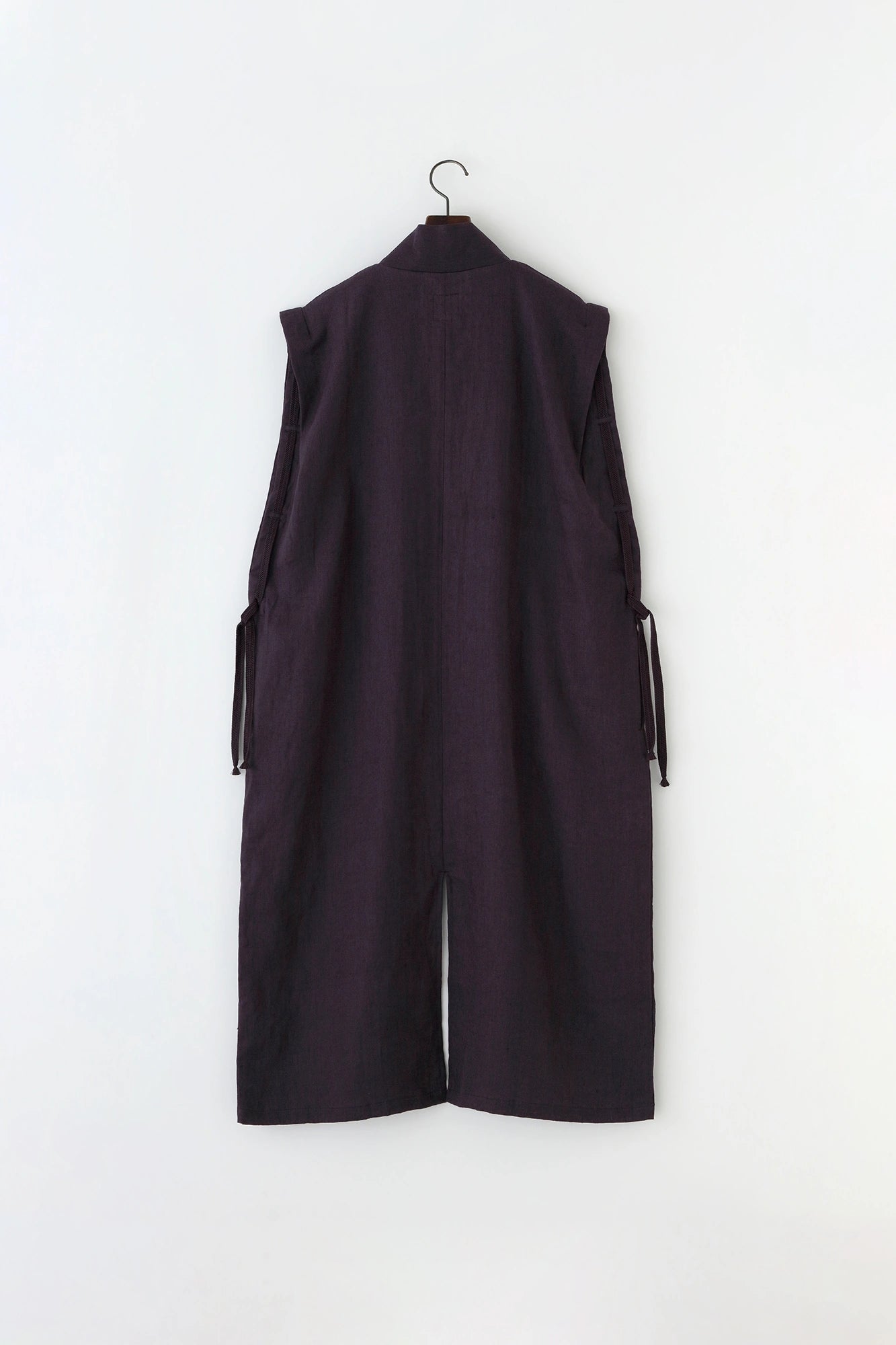 Linen Jinbaori Shoulder Tuck Long / Dark Purple 