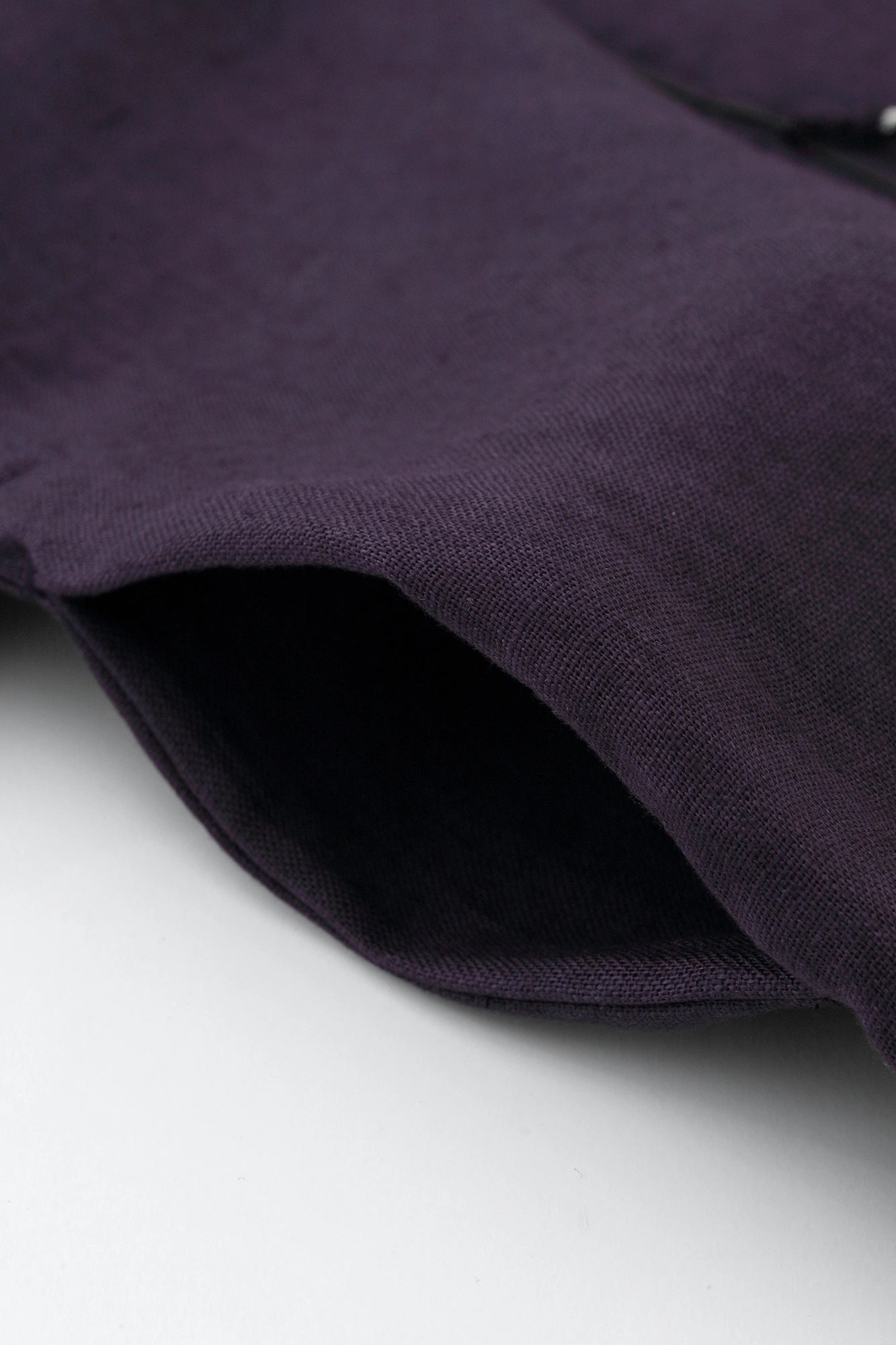 Linen Jinbaori Shoulder Tuck Long / Dark Purple 