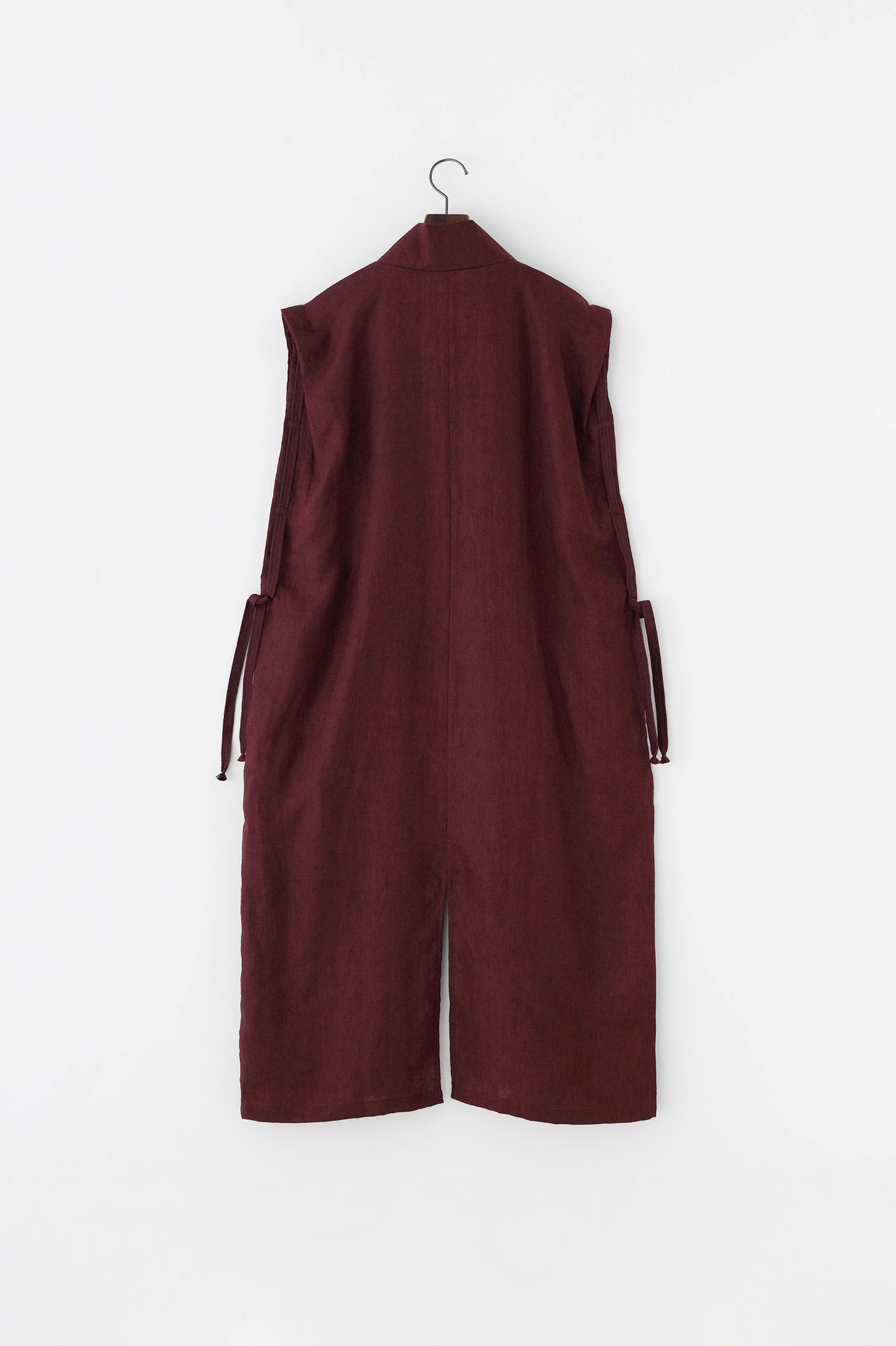 Linen Jinbaori Shoulder Tuck Long / Copper Red 