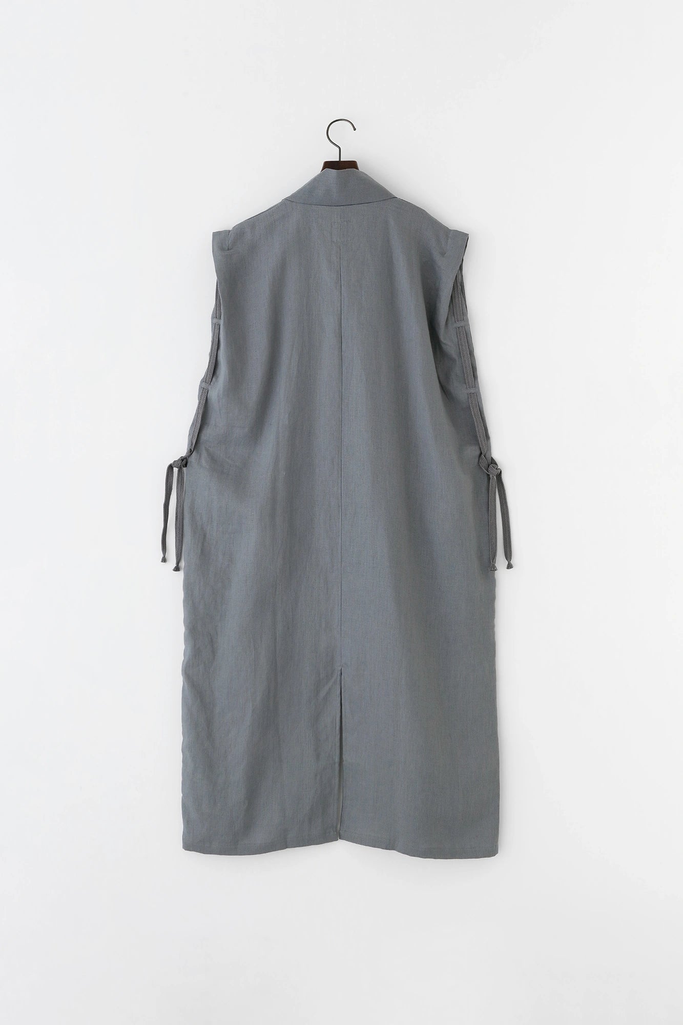 Linen Jinbaori Shoulder Tuck Long / Tin Grey