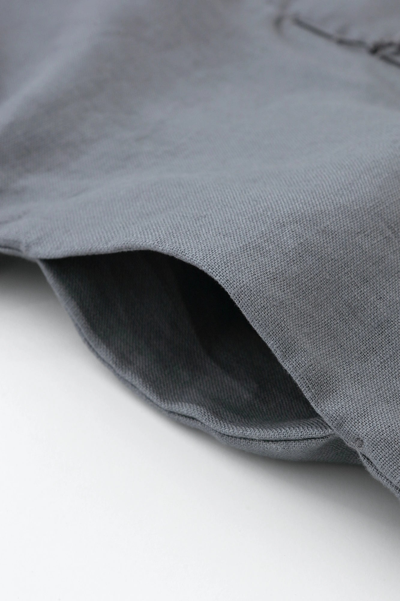 Linen Jinbaori Shoulder Tuck Long / Tin Grey
