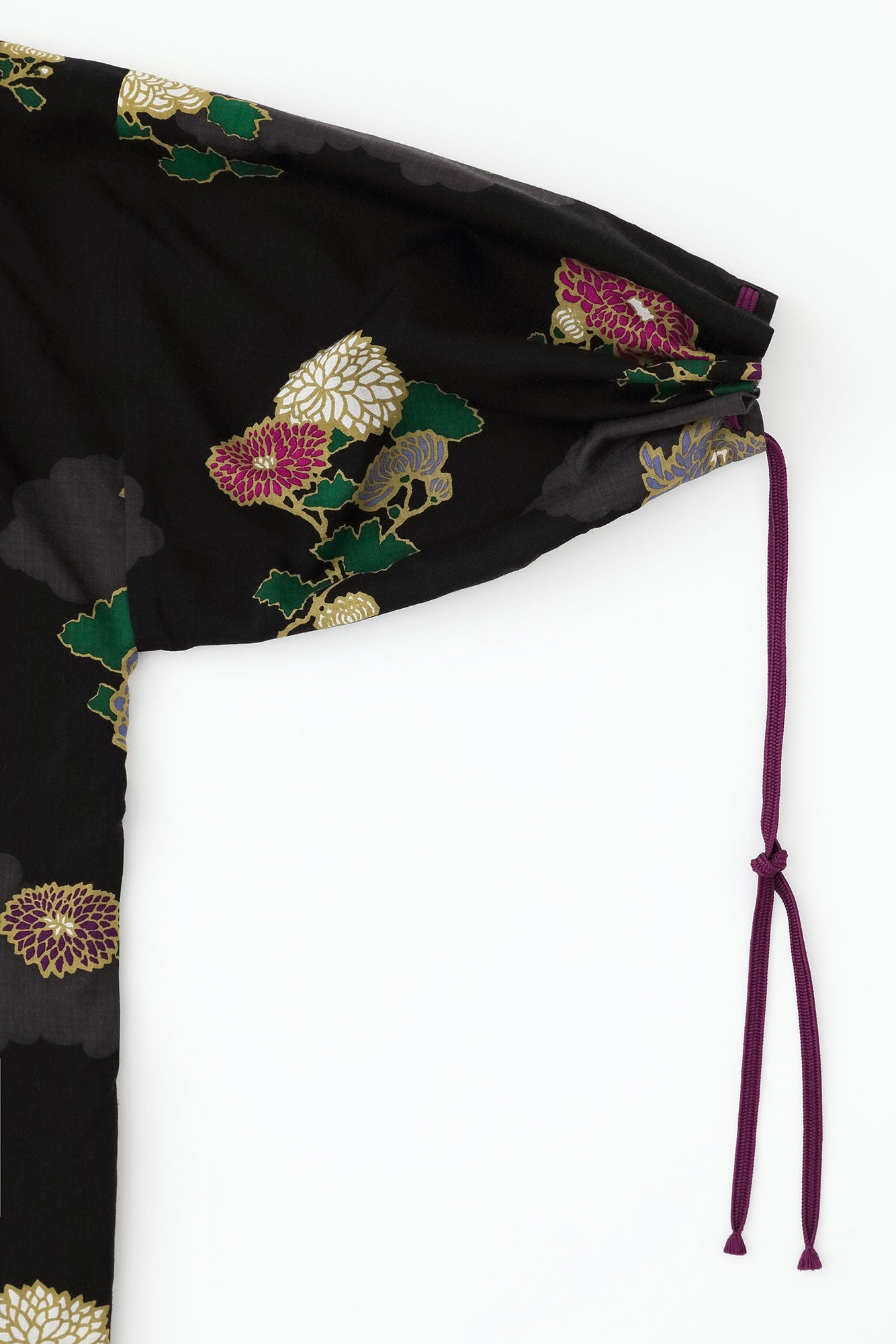 [Réservation] Pochettes Impériales en Mousseline Réversibles/Violet Foncé x Nuages et Chrysanthèmes (*Expédition prévue vers le 25 novembre)