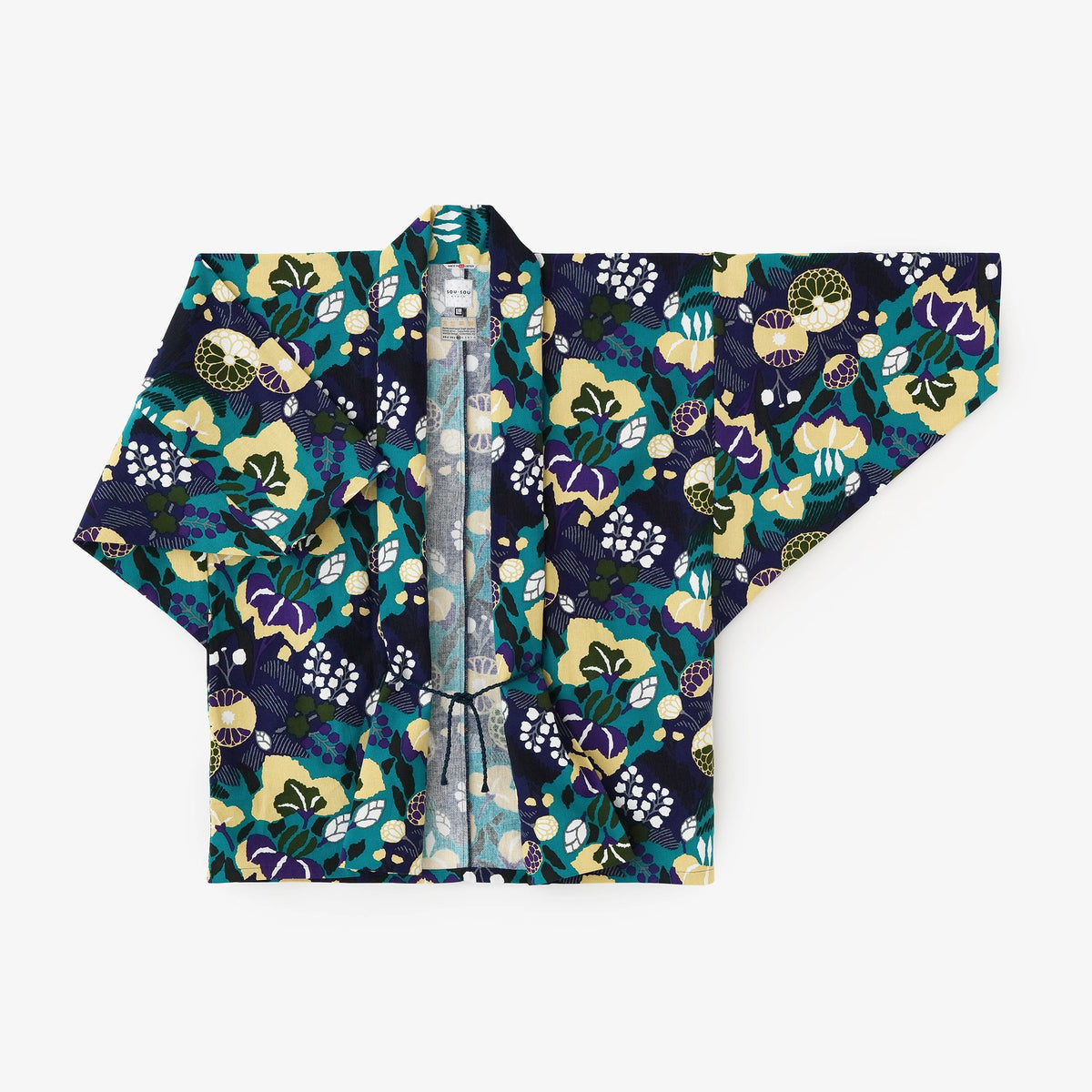 Kimono de nuit tissé変わり織, manches à revers, tenue courte, simple/élégante 