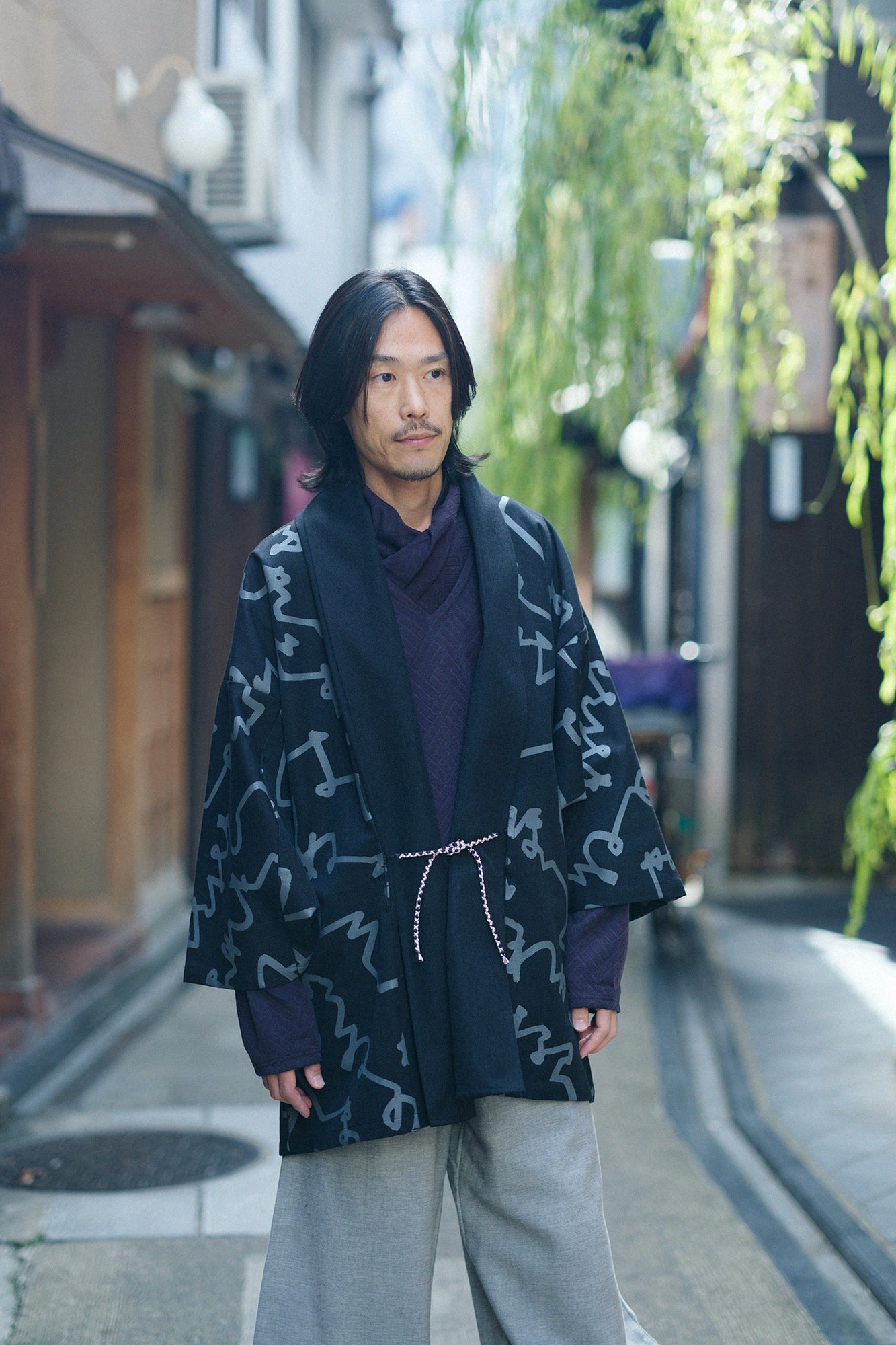 变化编织、卷袖、短袍、单人 (hitoe)/magakigikumoyo、复制 (utsushi)