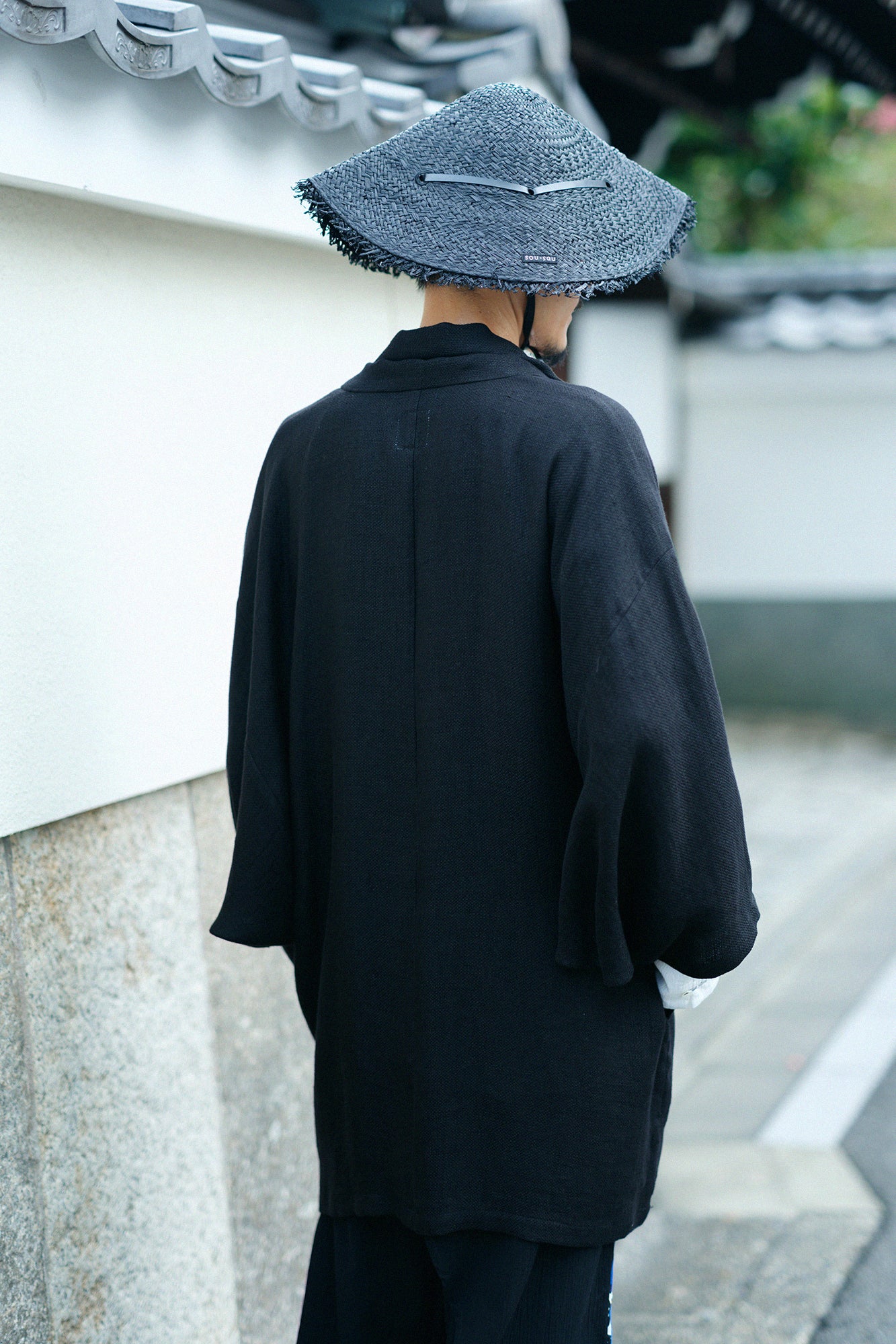 마 스트레치청 모지리소대 짧은길이 단일 (히토)/검은색