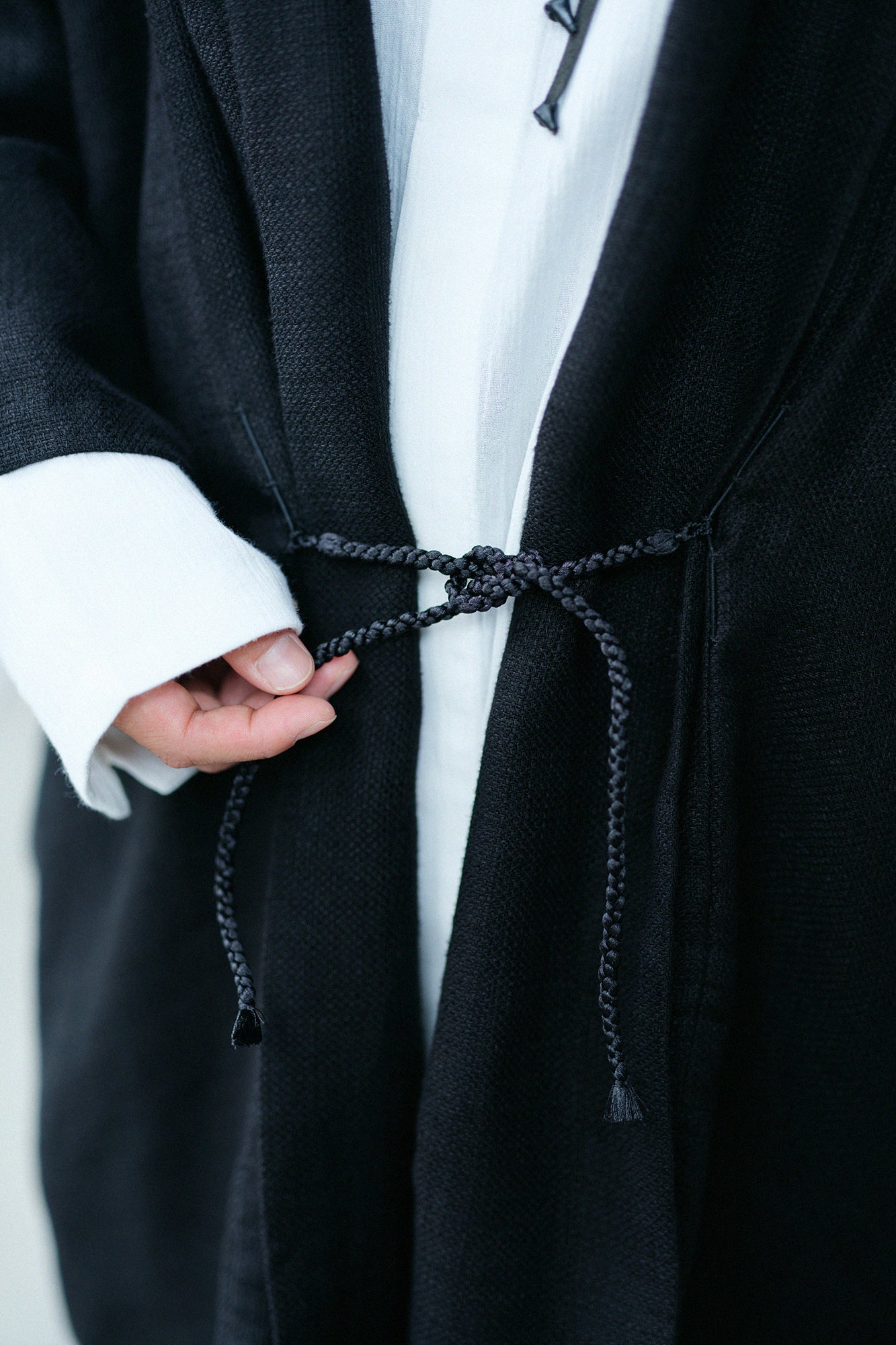 마 스트레치청 모지리소대 짧은길이 단일 (히토)/검은색