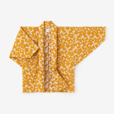 Wool Jacquard Triangular Sleeve Short Coat Single Layer / Golden Yellow
