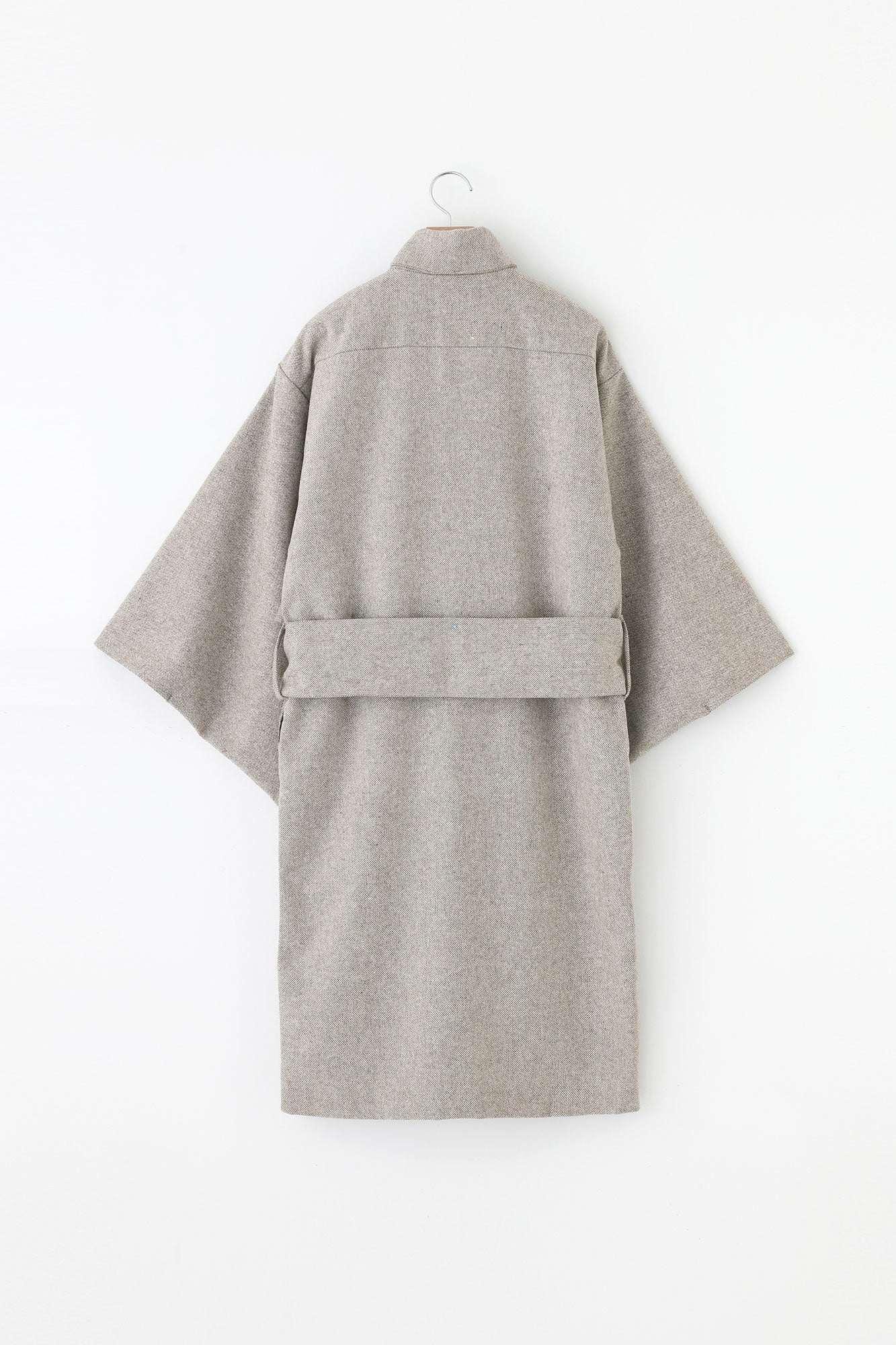 Tweed Kimono Sleeve Coat with Lining / Beige