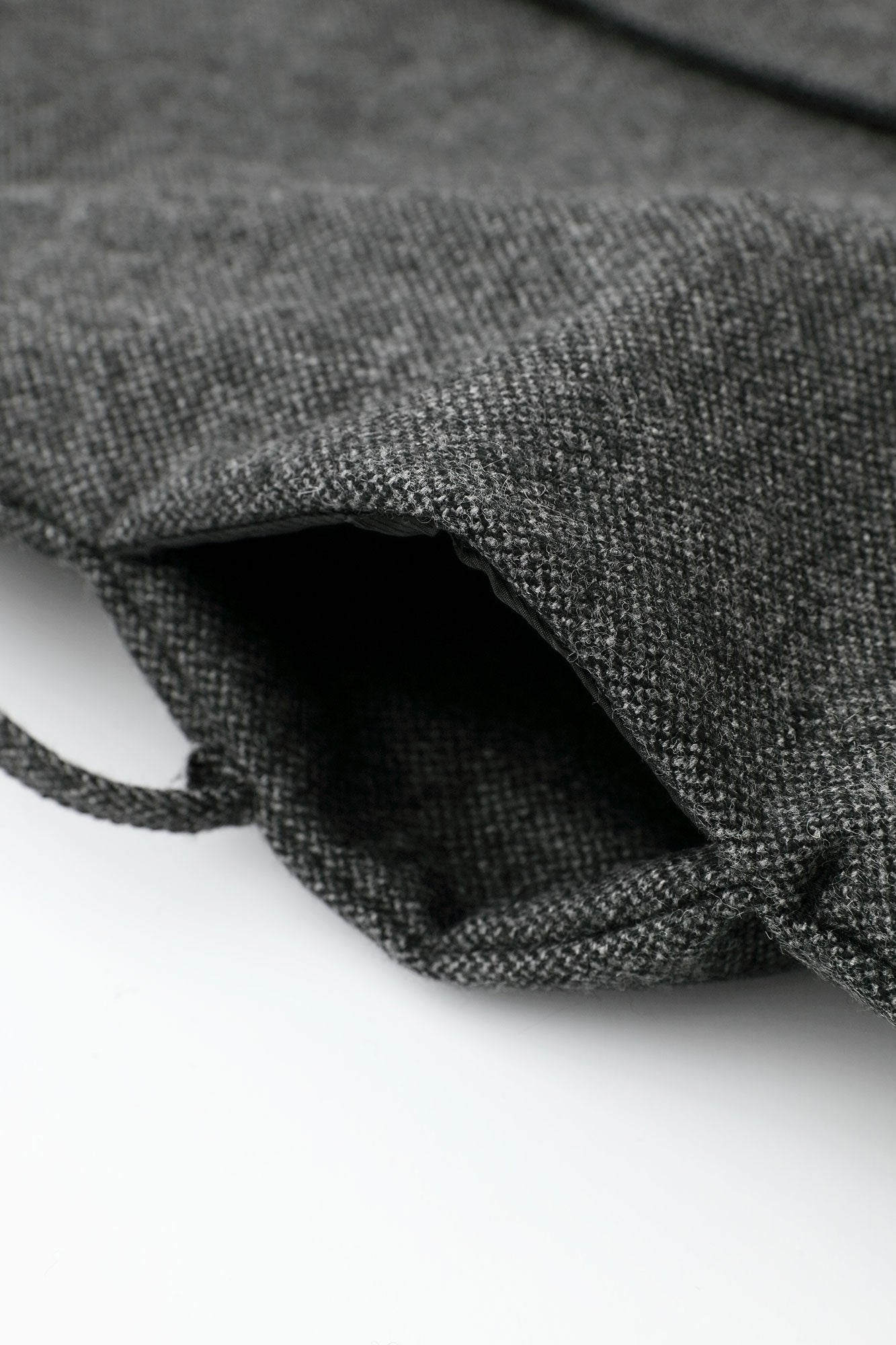 Tweed Kimono Sleeve Coat with Lining / Ink Black