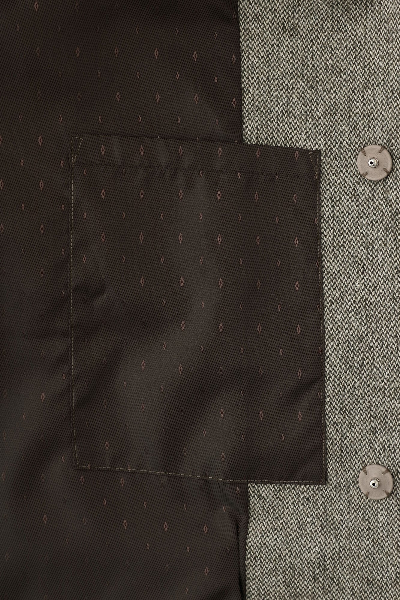 Tweed Kimono Sleeve Coat Short with Lining / Greyish Yellow