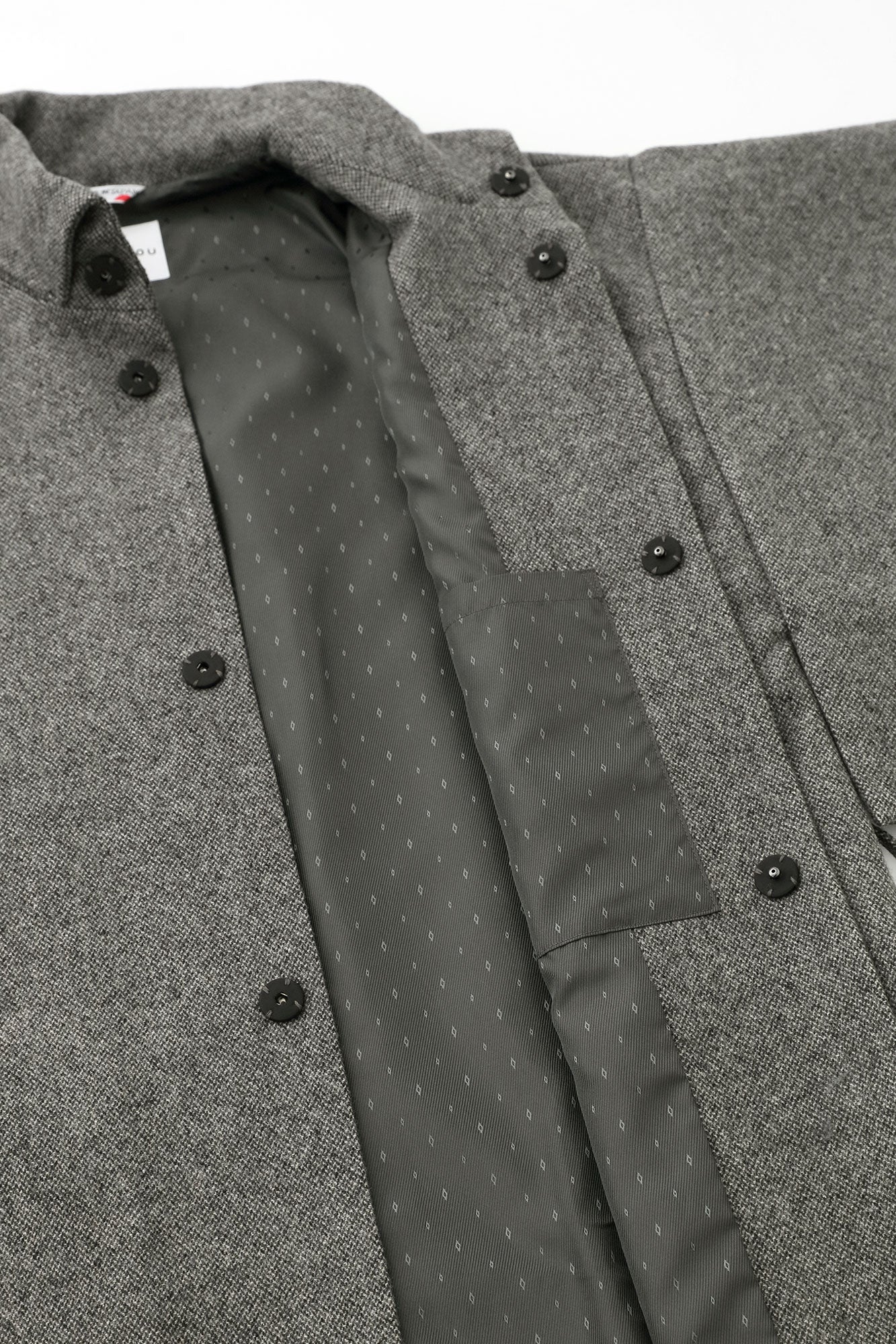 粗花呢 角袖外套 短版 附裡襯／深棕色