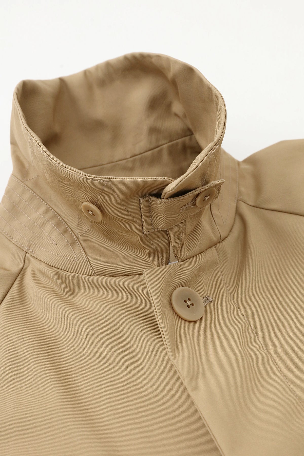 【Expédition prévue vers le 22 septembre】Gabardine haute densité manteau sans col à manches raglan / couleur noisette 