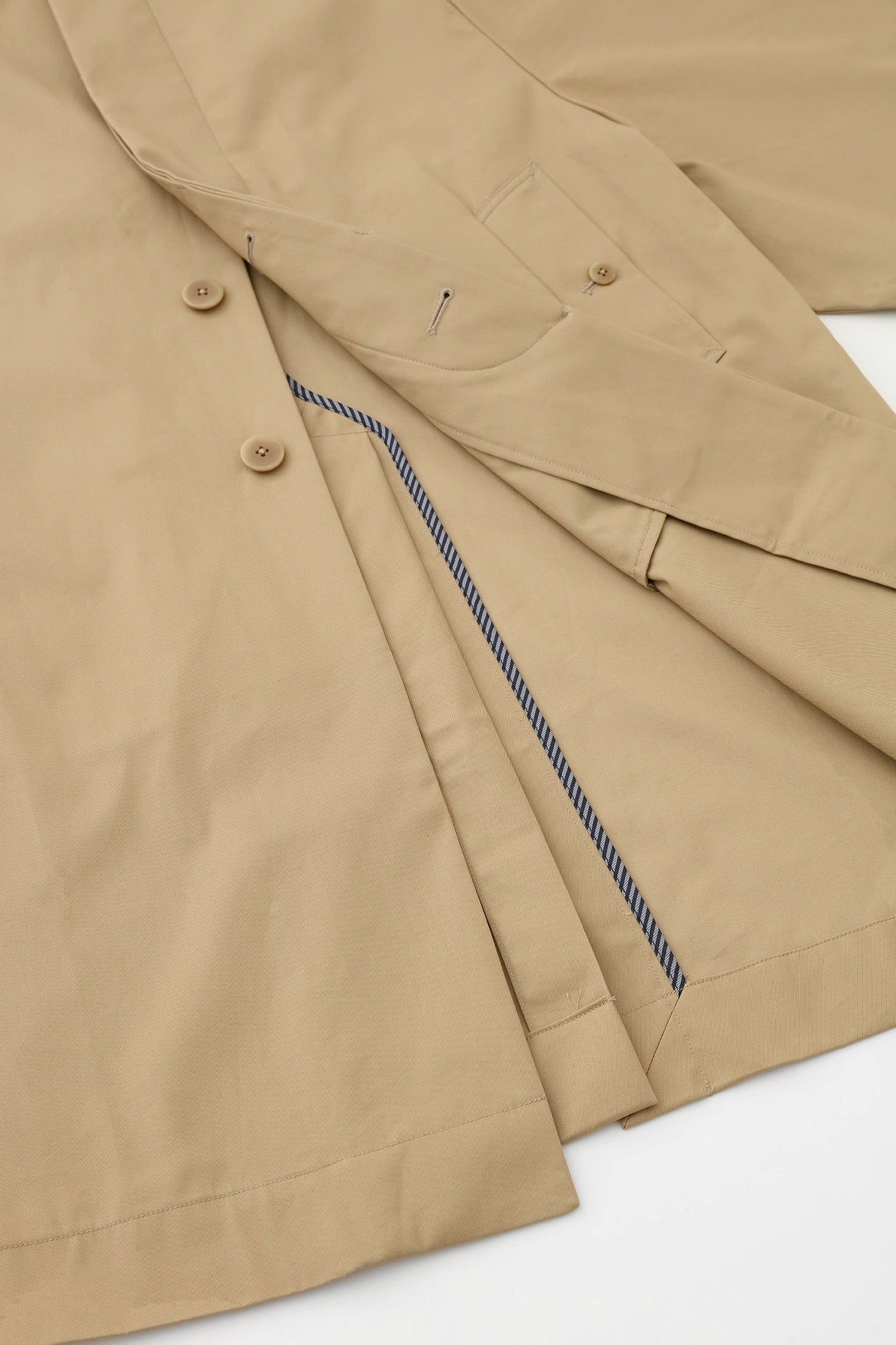 【Expédition prévue vers le 22 septembre】Gabardine haute densité manteau sans col à manches raglan / couleur noisette 