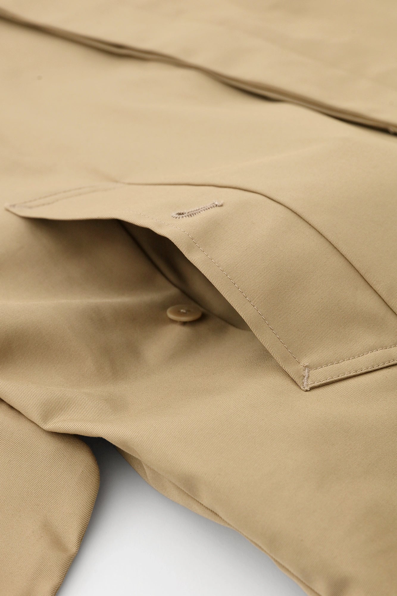 【Expédition prévue vers le 22 septembre】Gabardine haute densité manteau sans col à manches raglan / couleur noisette 