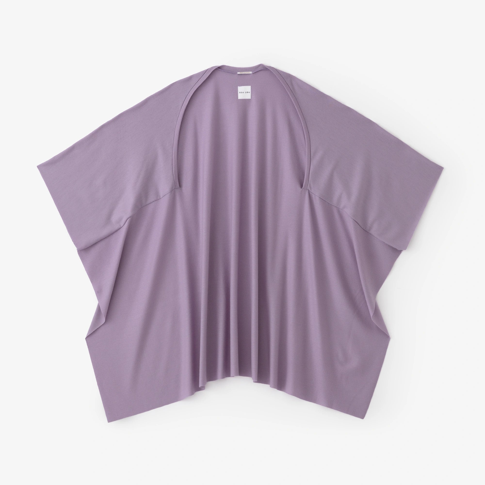 Washable Plain Stitch Wool Squirrel-like Cardigan / Lilac Color