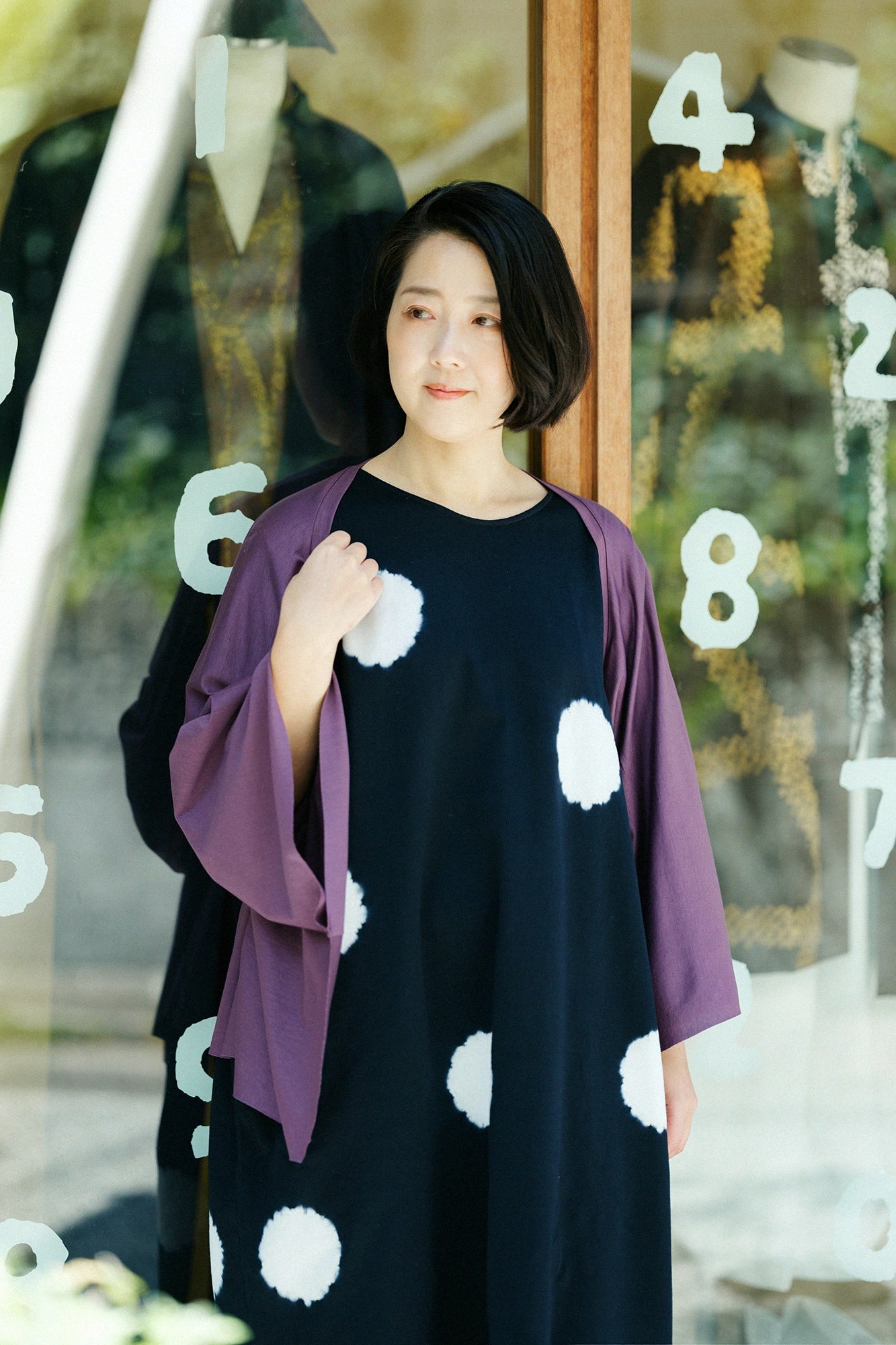 GIZA×Lyocell Plain Stitch Squirrel-like Short Cardigan / Black