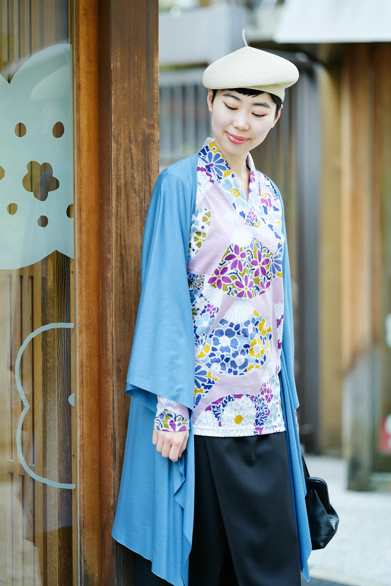 GIZA×Lyocell Plain Stitch Squirrel-like Cardigan / Greyish Ash Blue