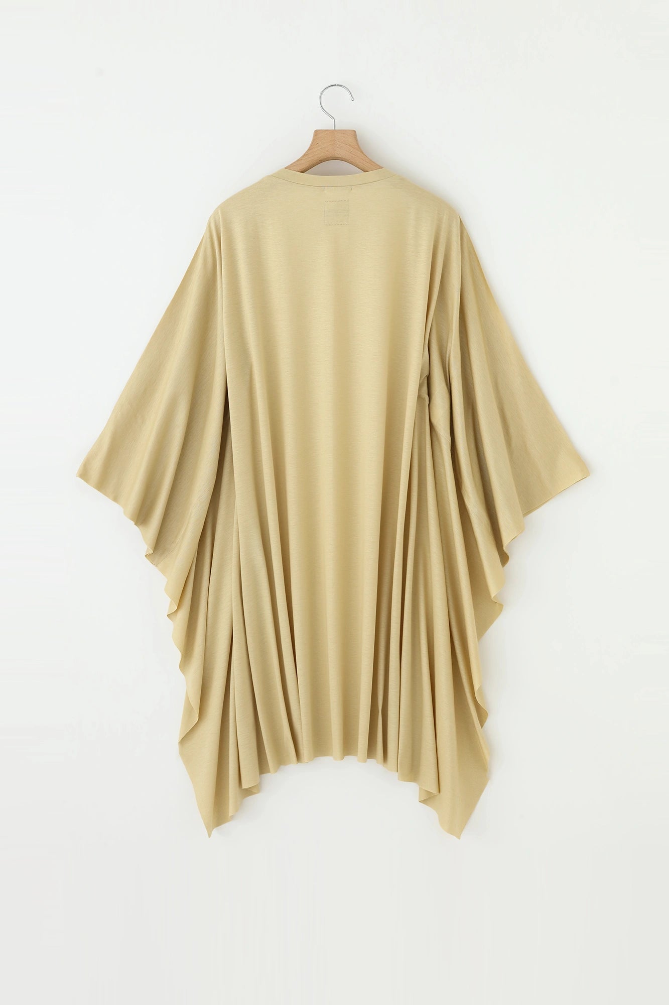 GIZA×Lyocell Plain Stitch Squirrel-like Cardigan / Straw Color